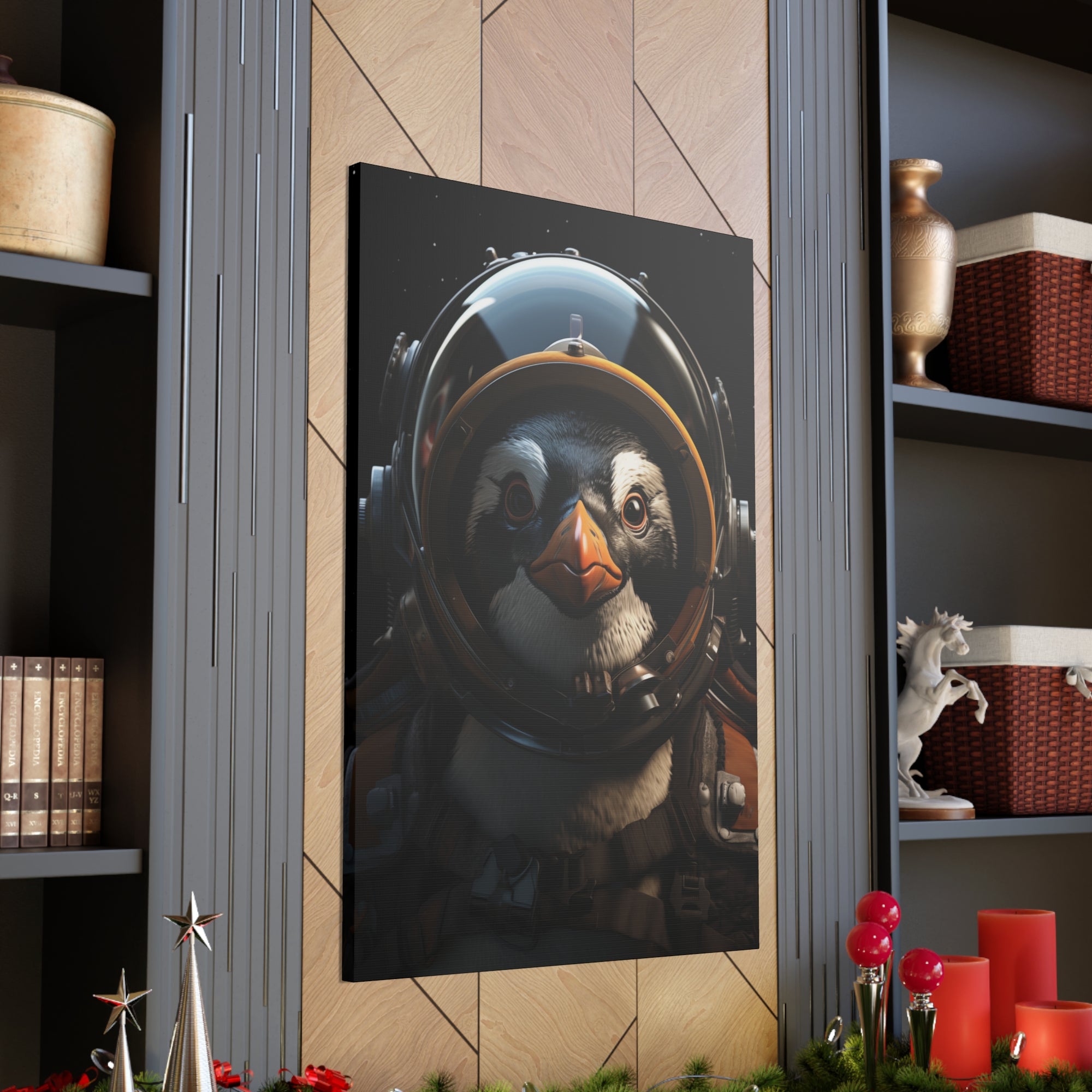 AstroPenguin 1 Canvas Wall Art - SynthFrame