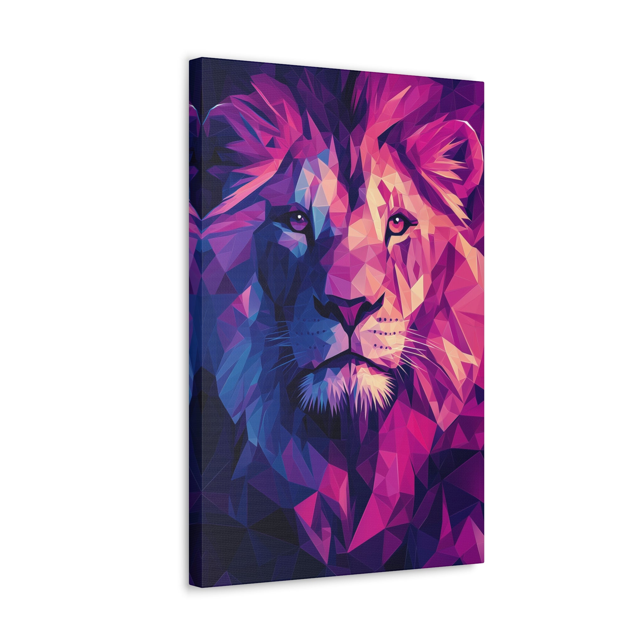 Neon Lion Canvas Wall Art - SynthFrame