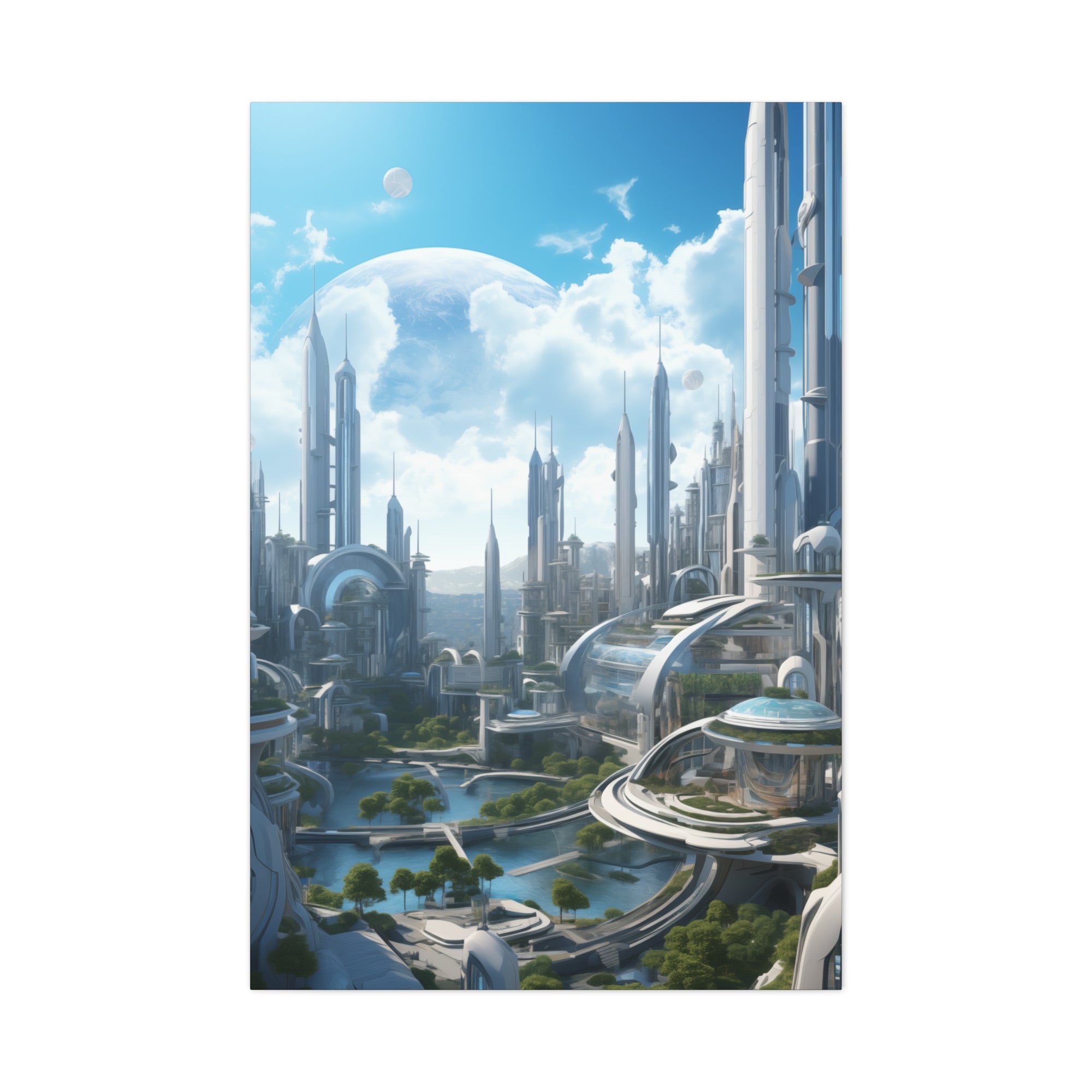 Futuristic Eco City 2 Canvas Wall Art - SynthFrame