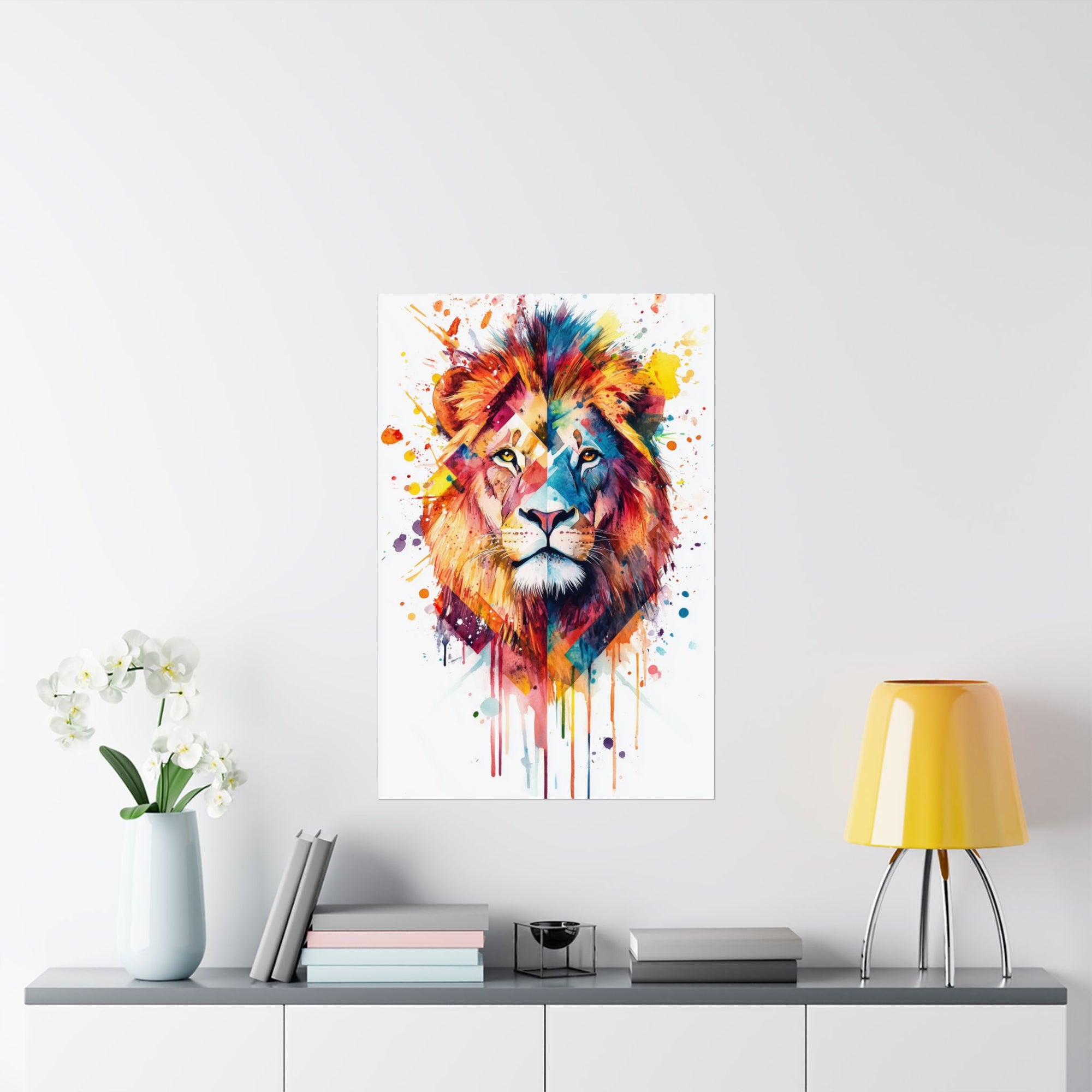 Watercolor Lion Poster