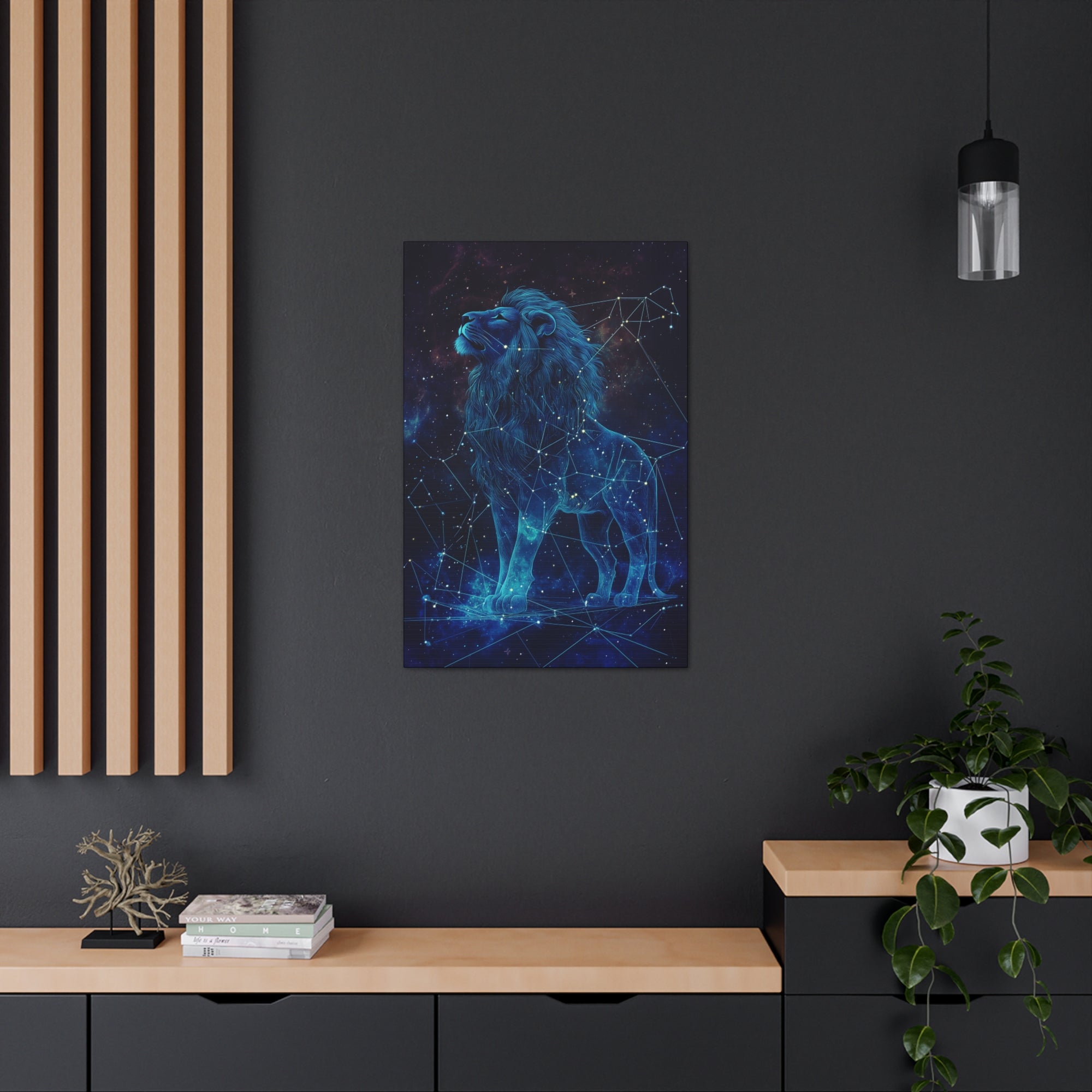 Constellation Lion Canvas Wall Art - SynthFrame