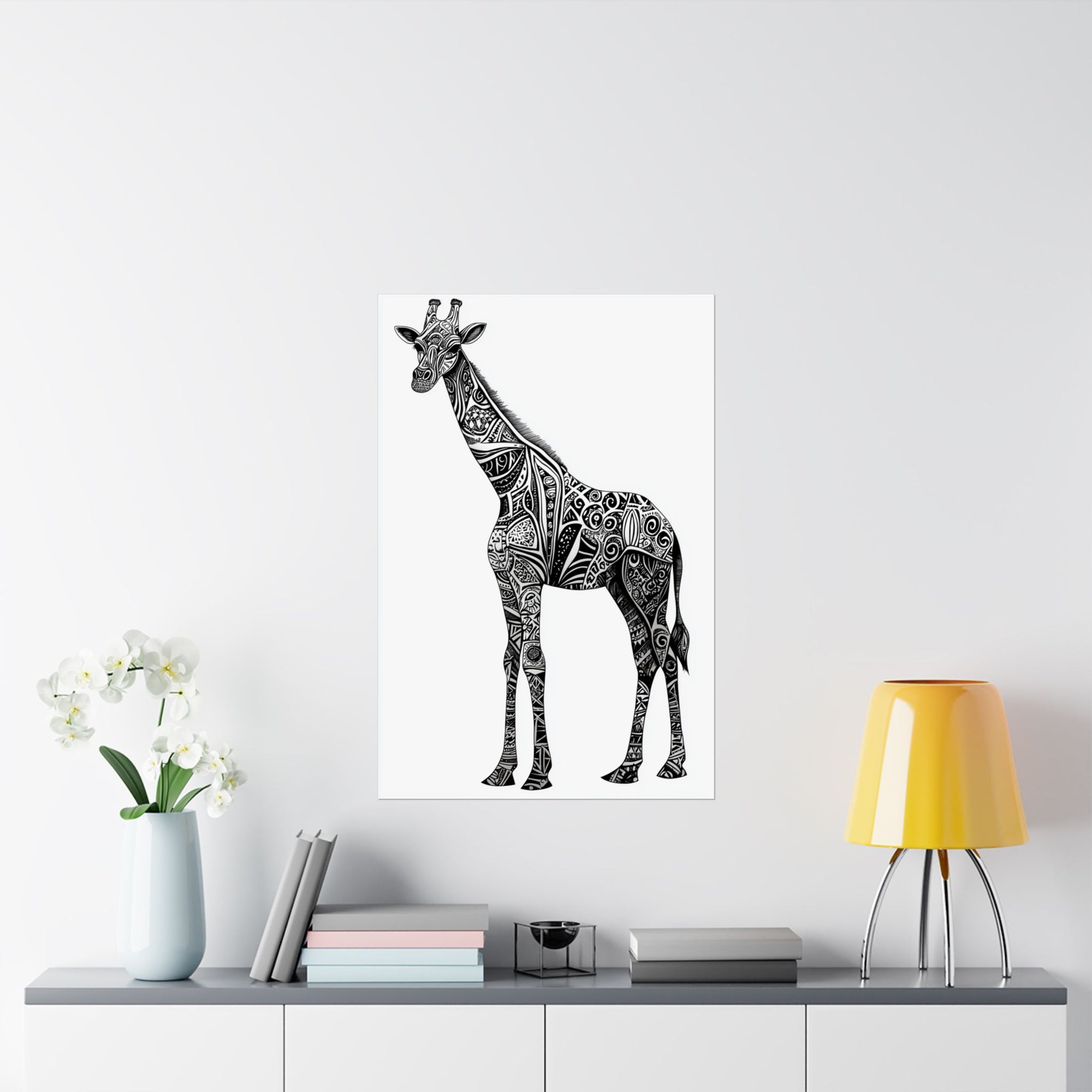 Zentangle Giraffe Poster