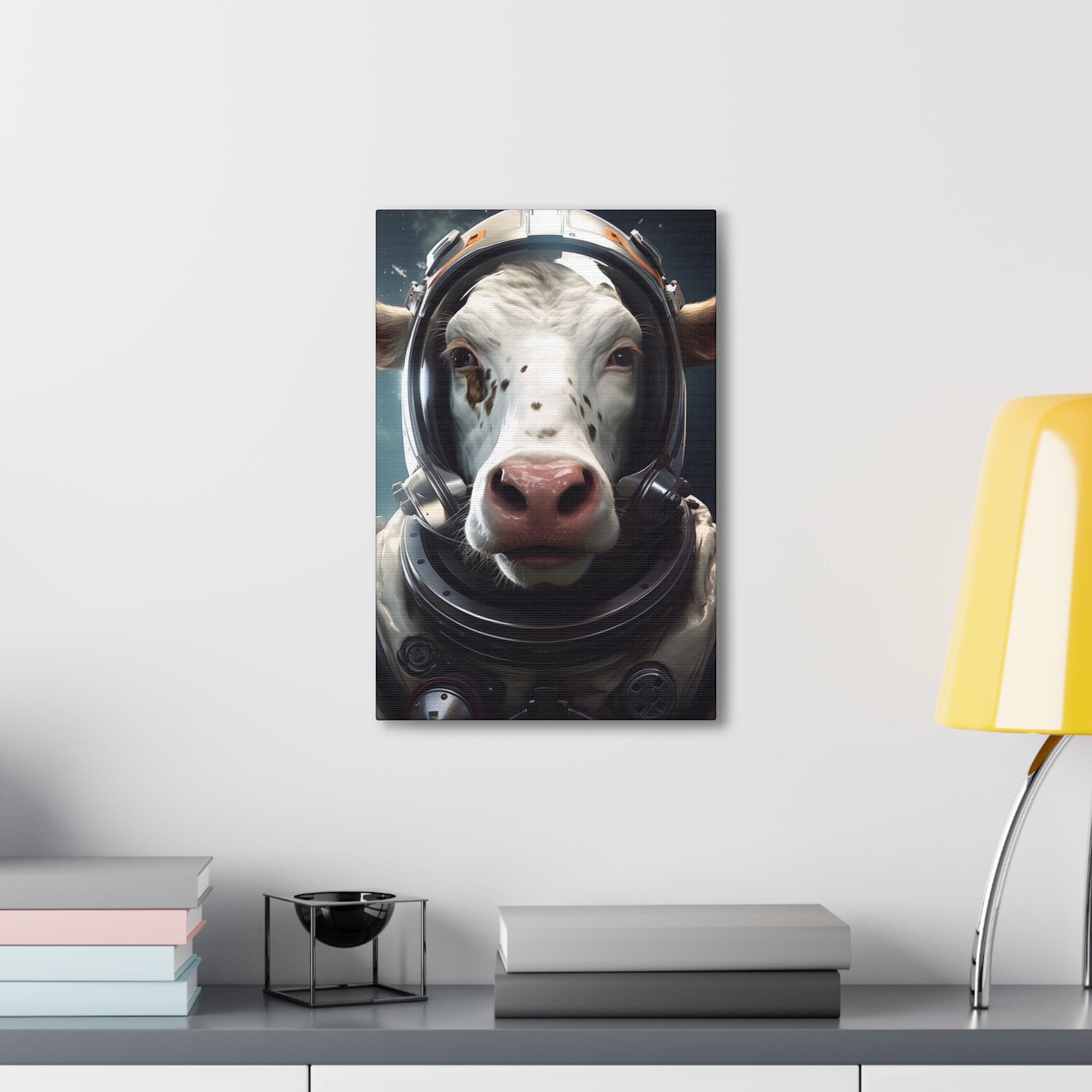 AstroCow 2 Canvas Wall Art - SynthFrame