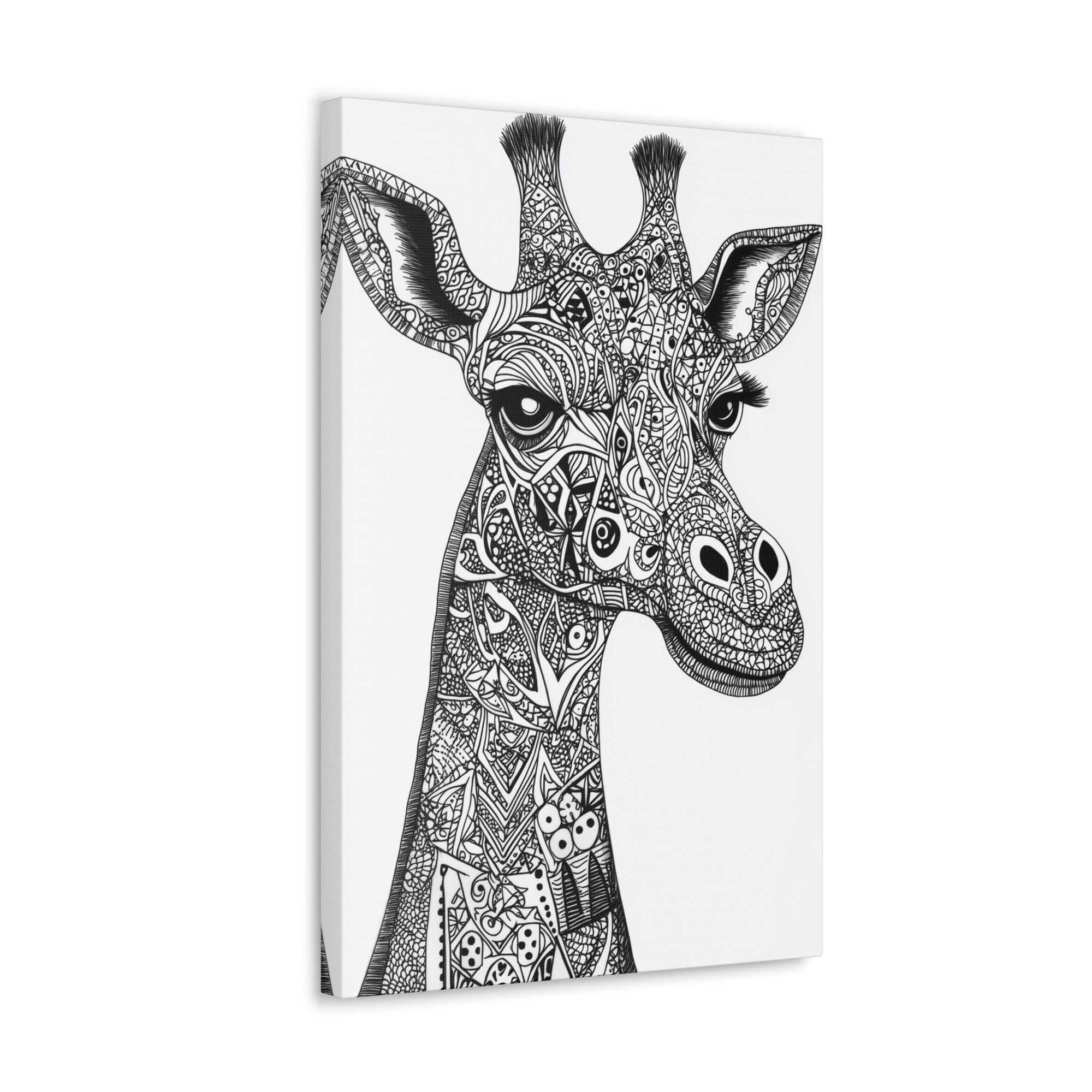 Zentangle Giraffe Canvas Wall Art - SynthFrame