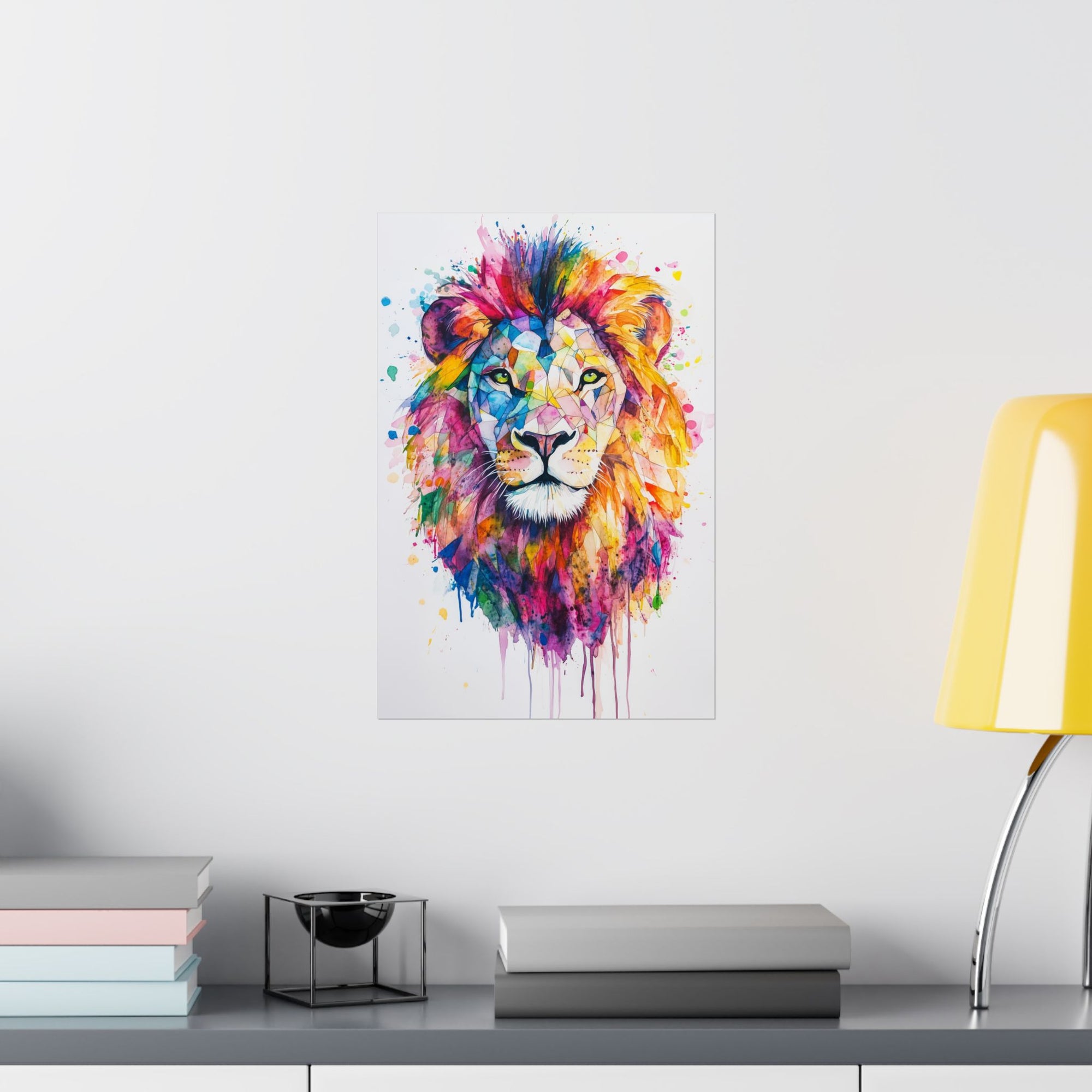 Watercolor Lion Poster