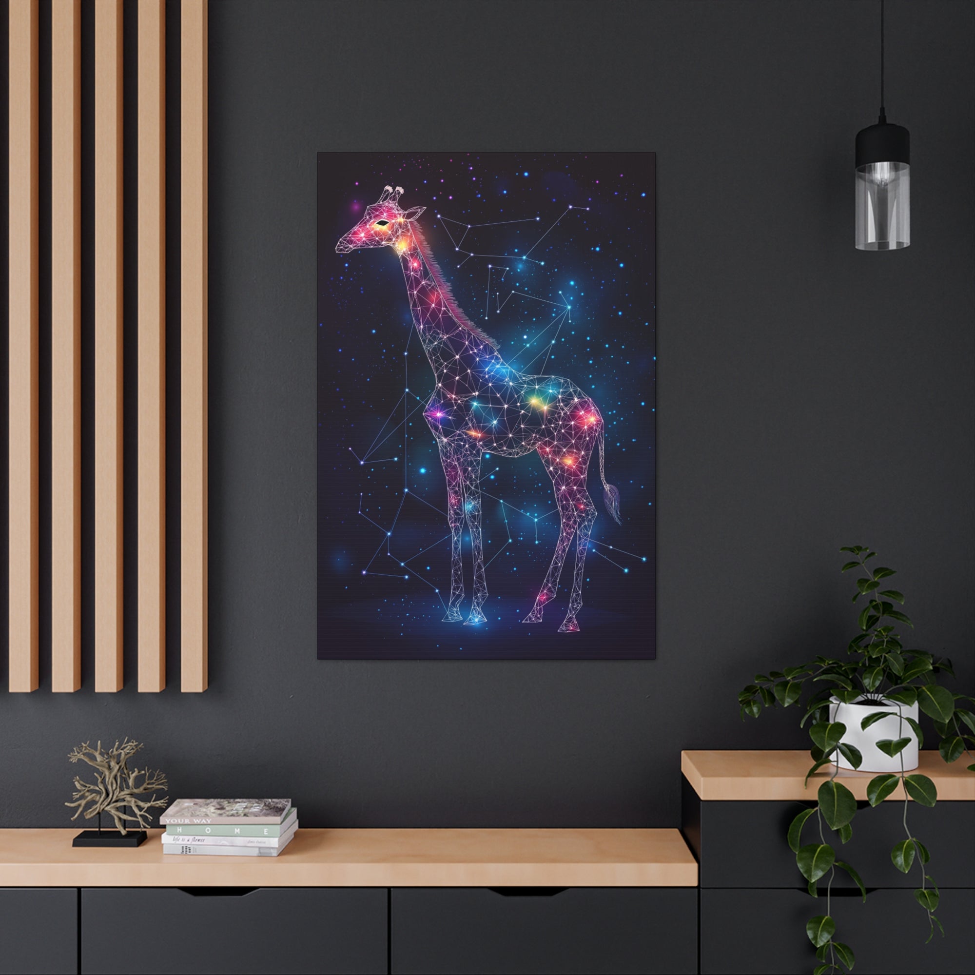 Constellation Giraffe Canvas Wall Art - SynthFrame