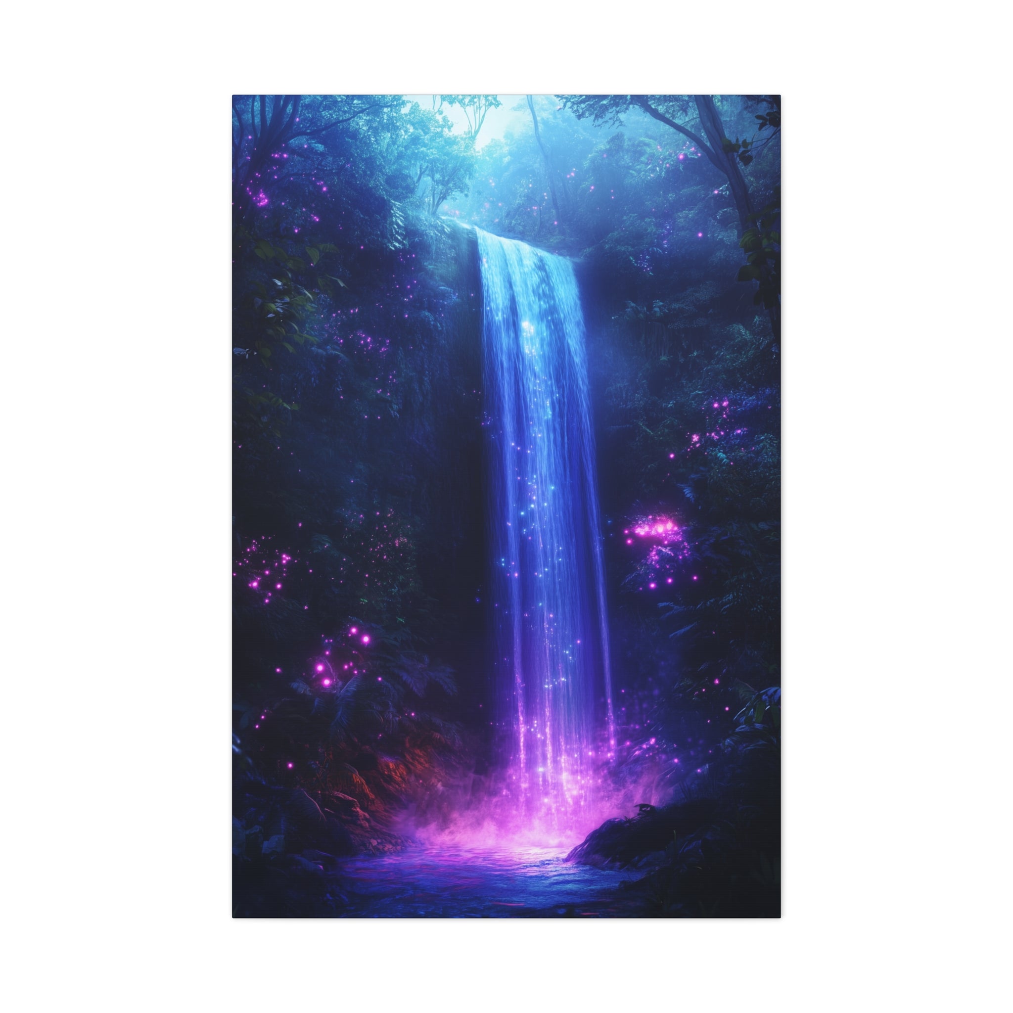 Enchanted Waterfall Oasis Canvas Wall Art - SynthFrame