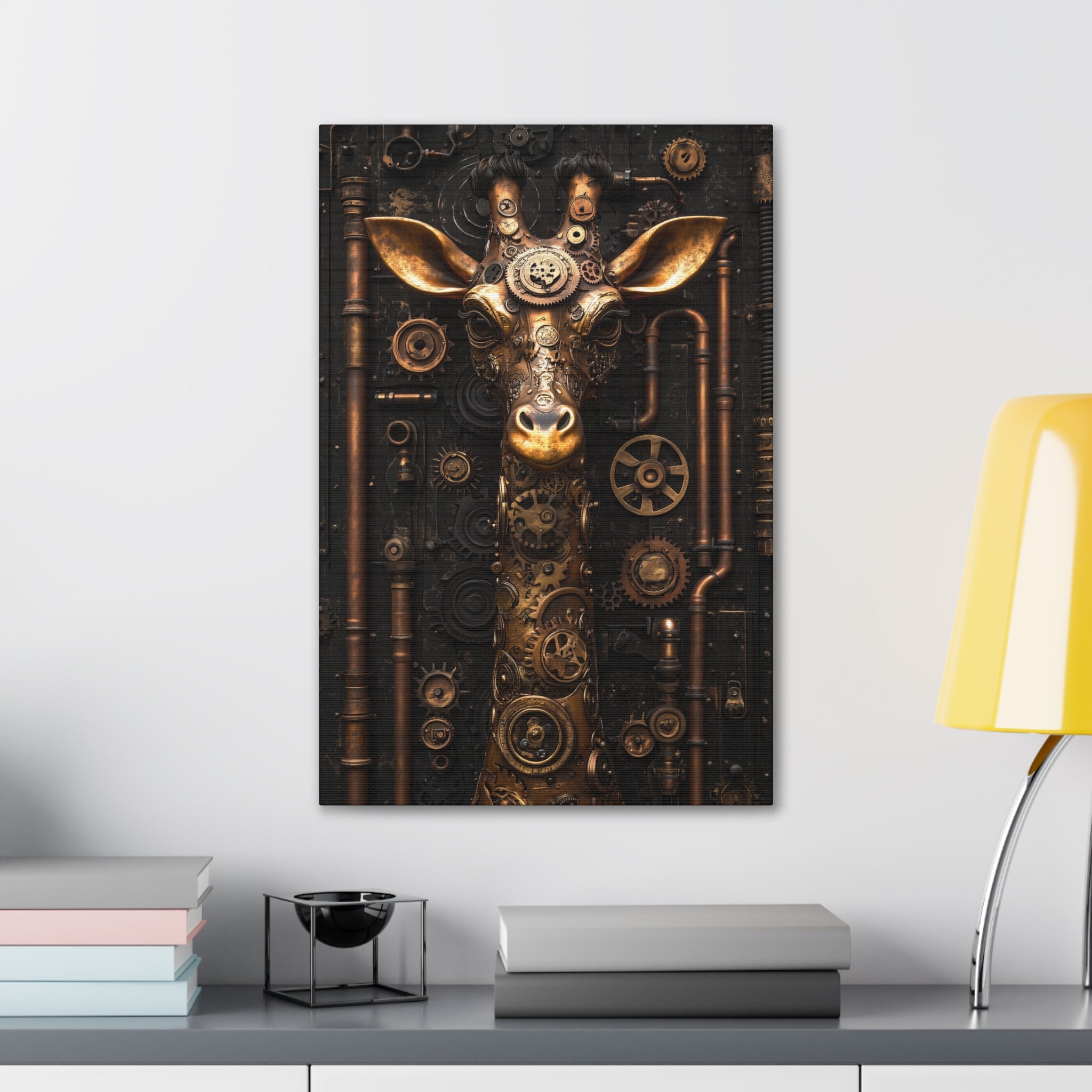 Steampunk Giraffe Canvas Wall Art - SynthFrame