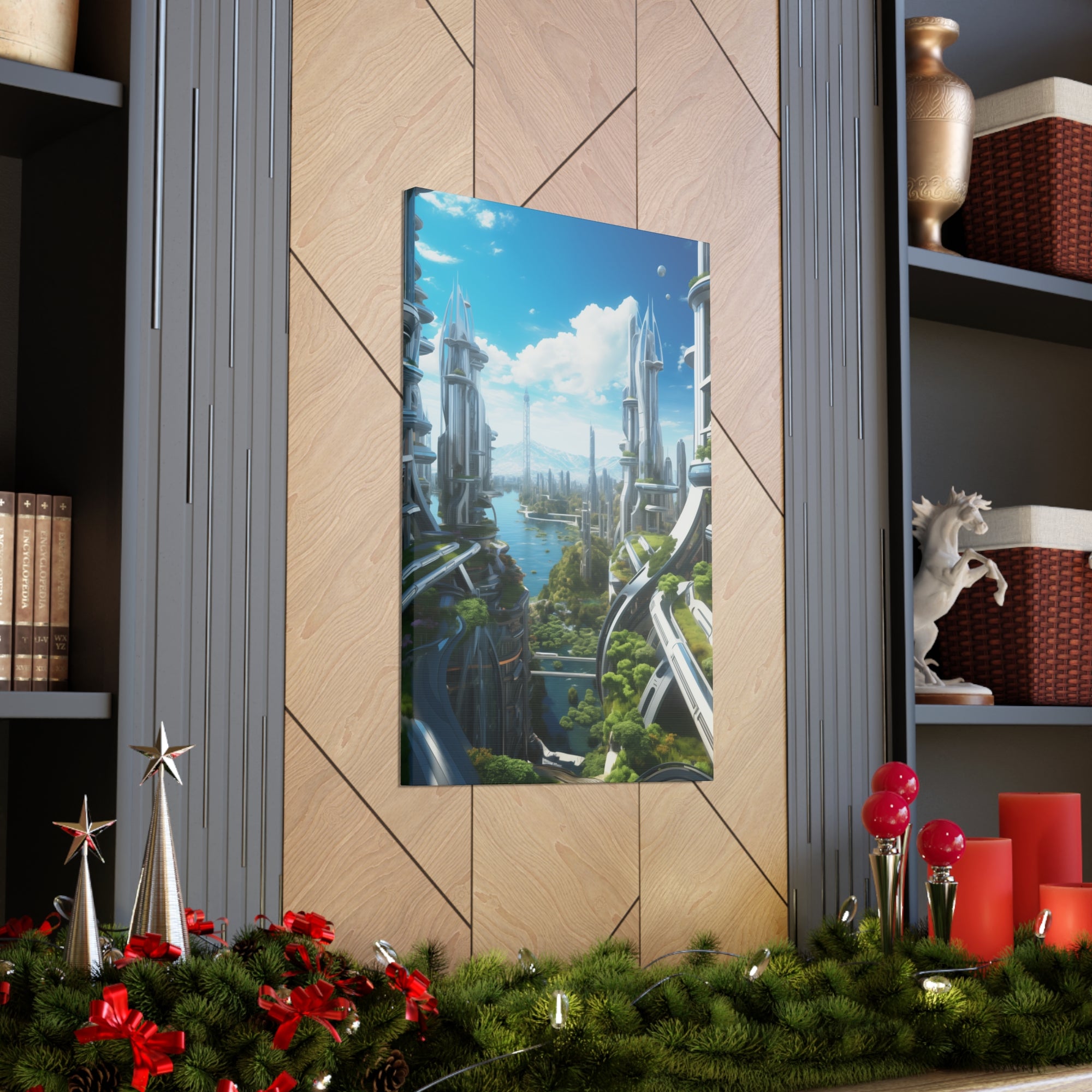 Futuristic Eco City 9 Canvas Wall Art - SynthFrame