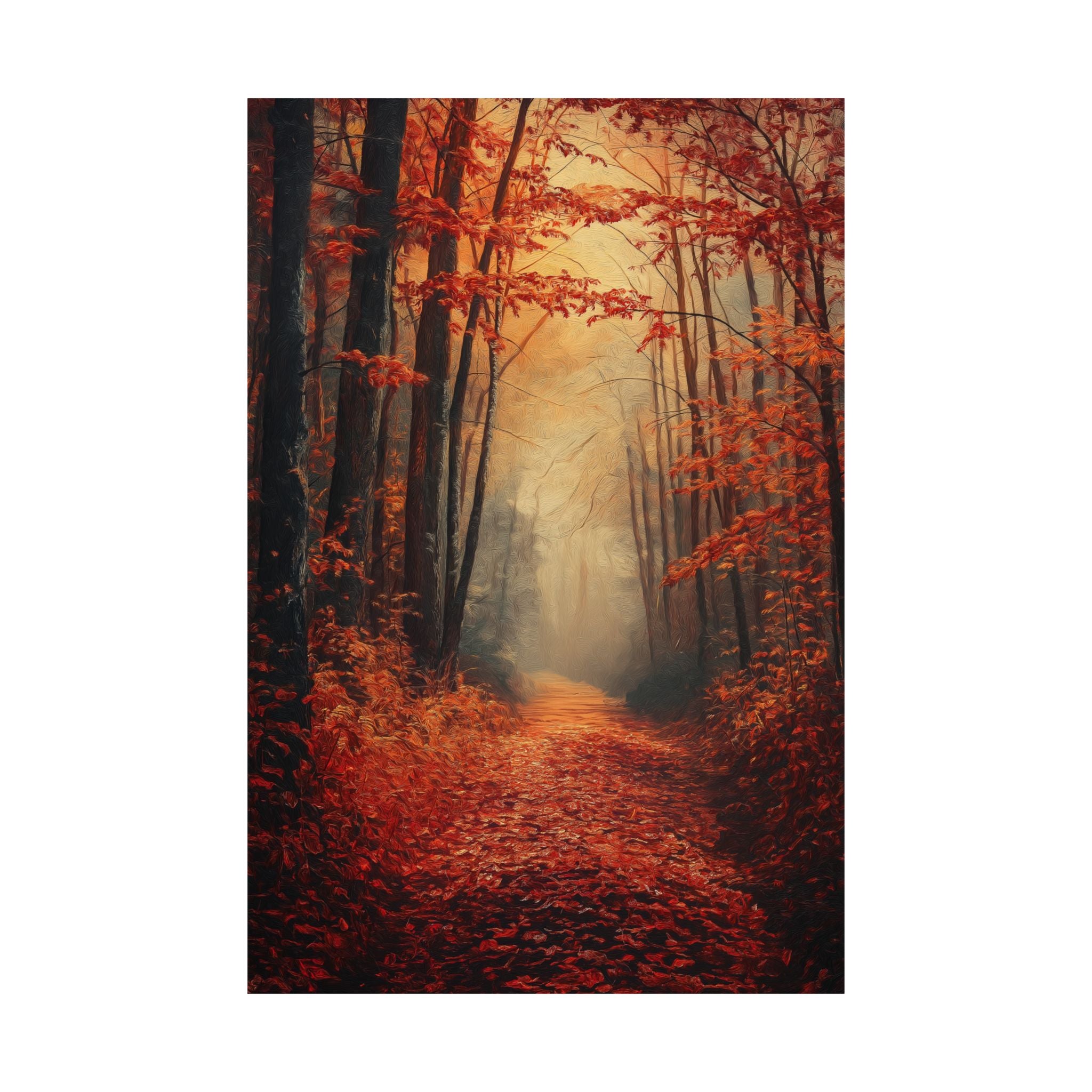 Autumn Forest Path Poster Wall Art - SynthFrame