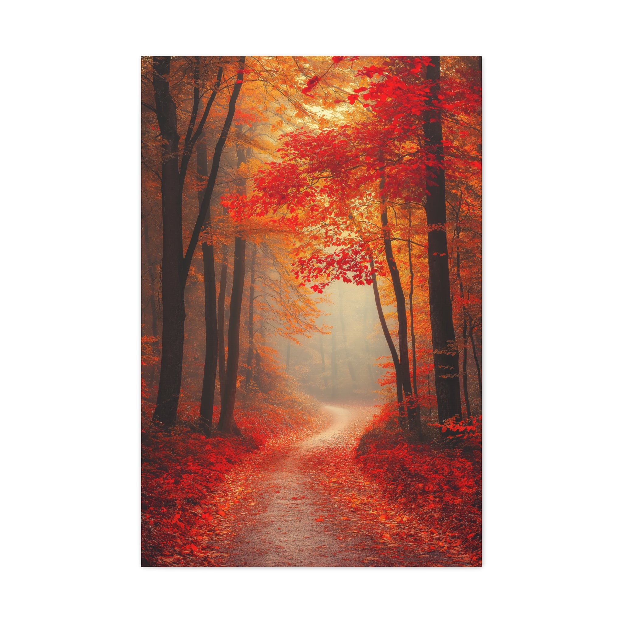 Autumn Forest Path Canvas Wall Art - SynthFrame