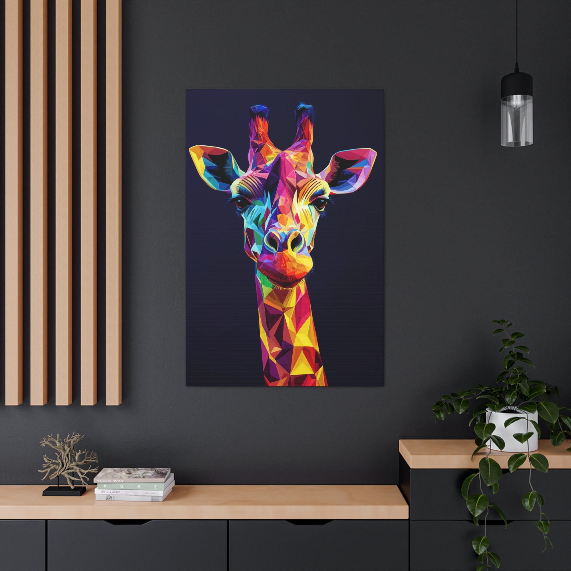 Crystalline Giraffe Canvas Wall Art - SynthFrame