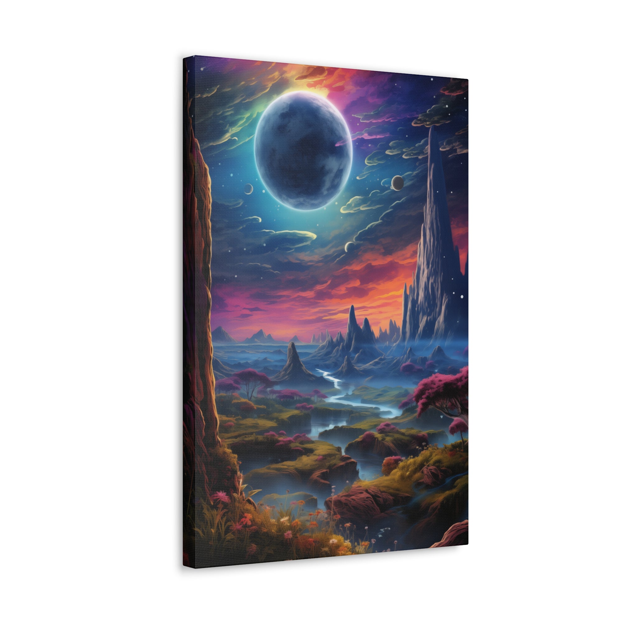 Vibrant Alien Planet 3 Canvas Wall Art - SynthFrame