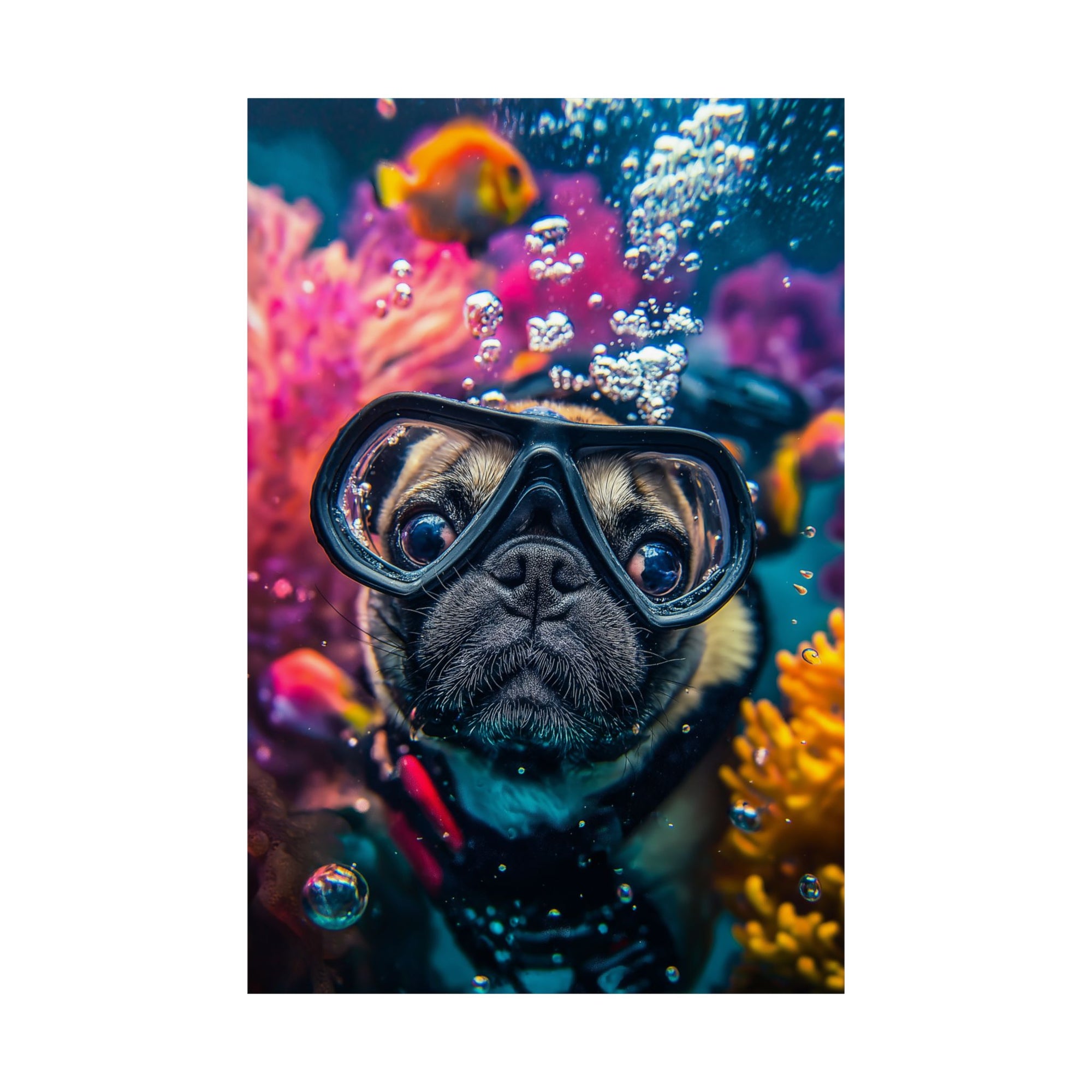 Underwater Pug Poster