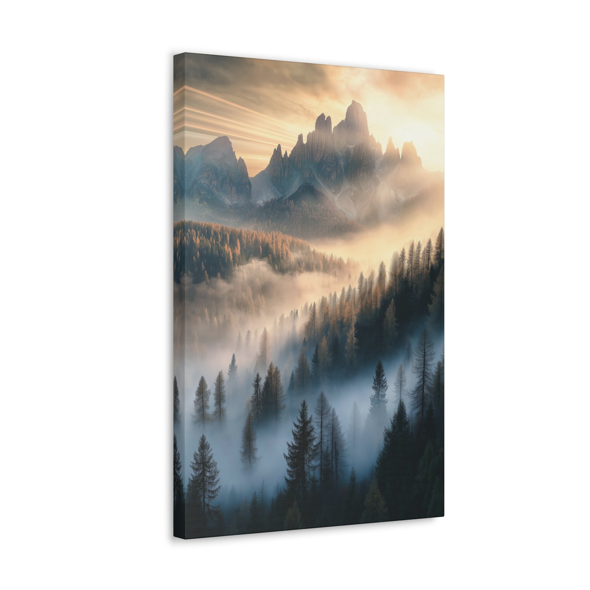 Misty Mountain Dreamscape Canvas Wall Art - SynthFrame