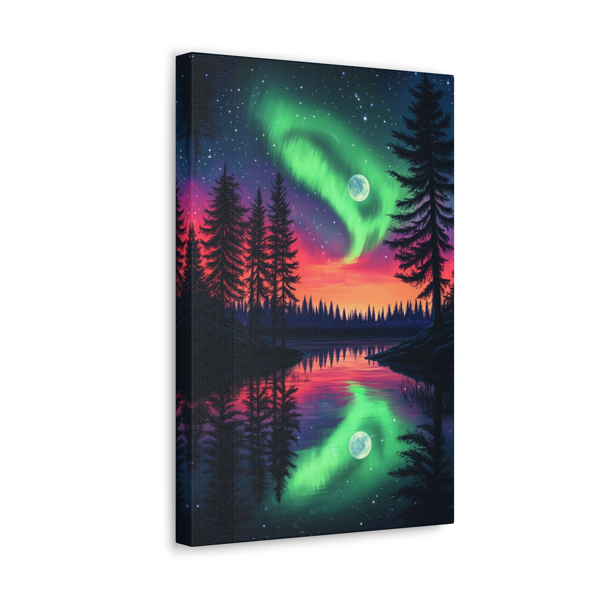 Northern Lights Wonder Canvas Wall Art - SynthFrame