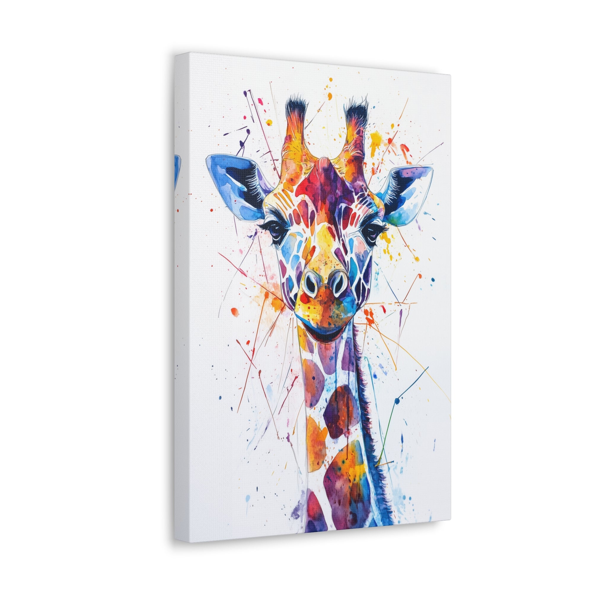 Watercolor Giraffe Canvas Wall Art - SynthFrame