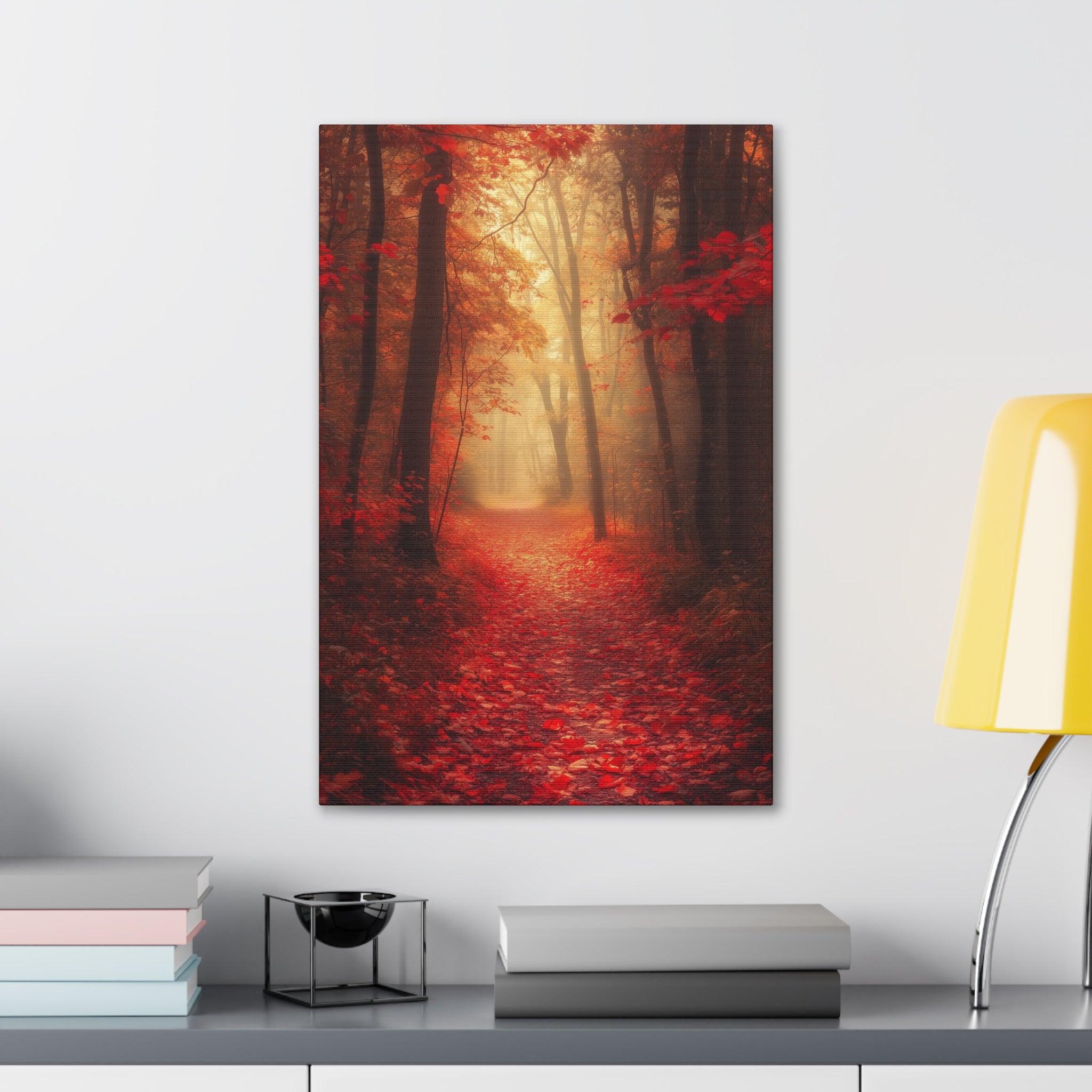 Autumn Forest Path Canvas Wall Art - SynthFrame