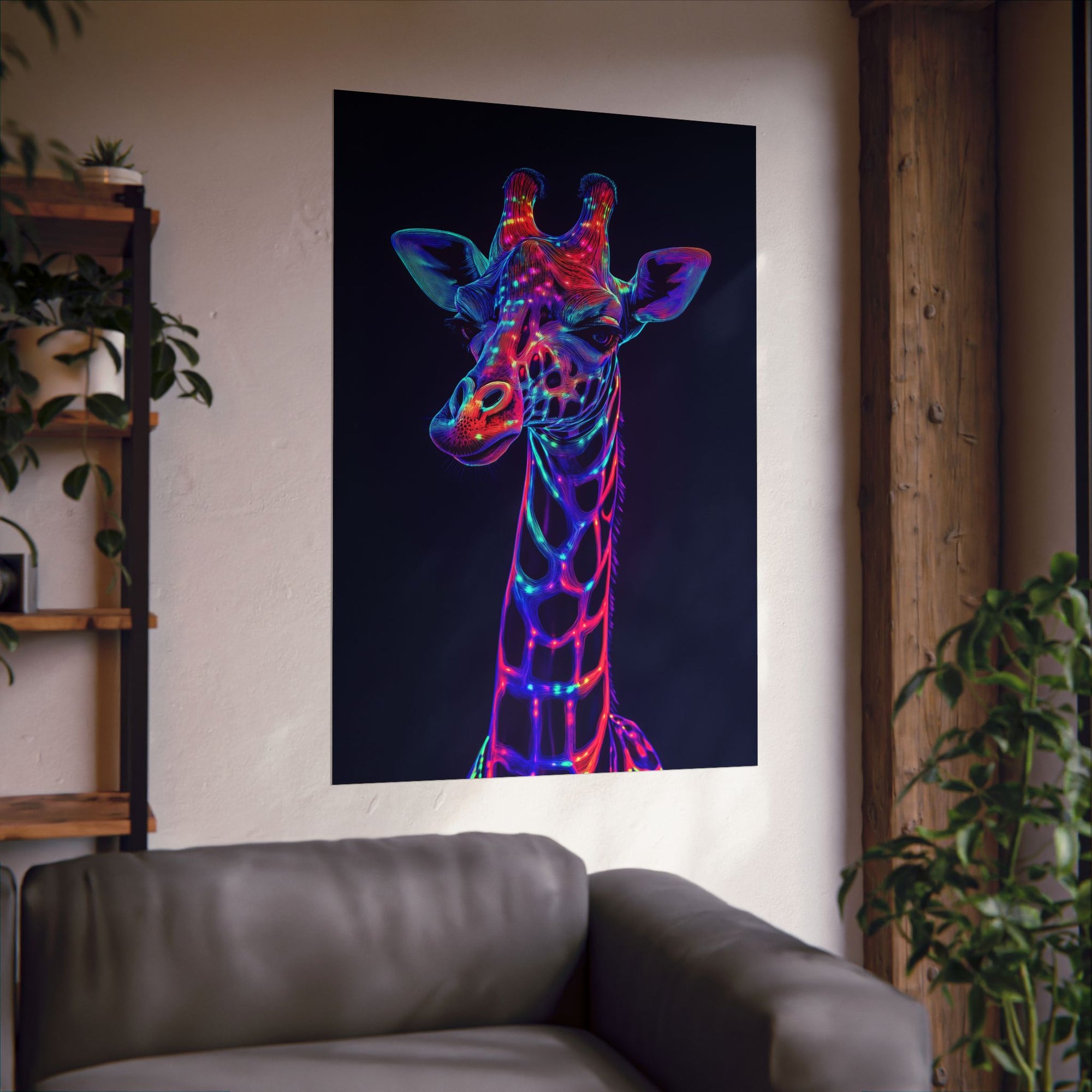 Neon Giraffe Poster