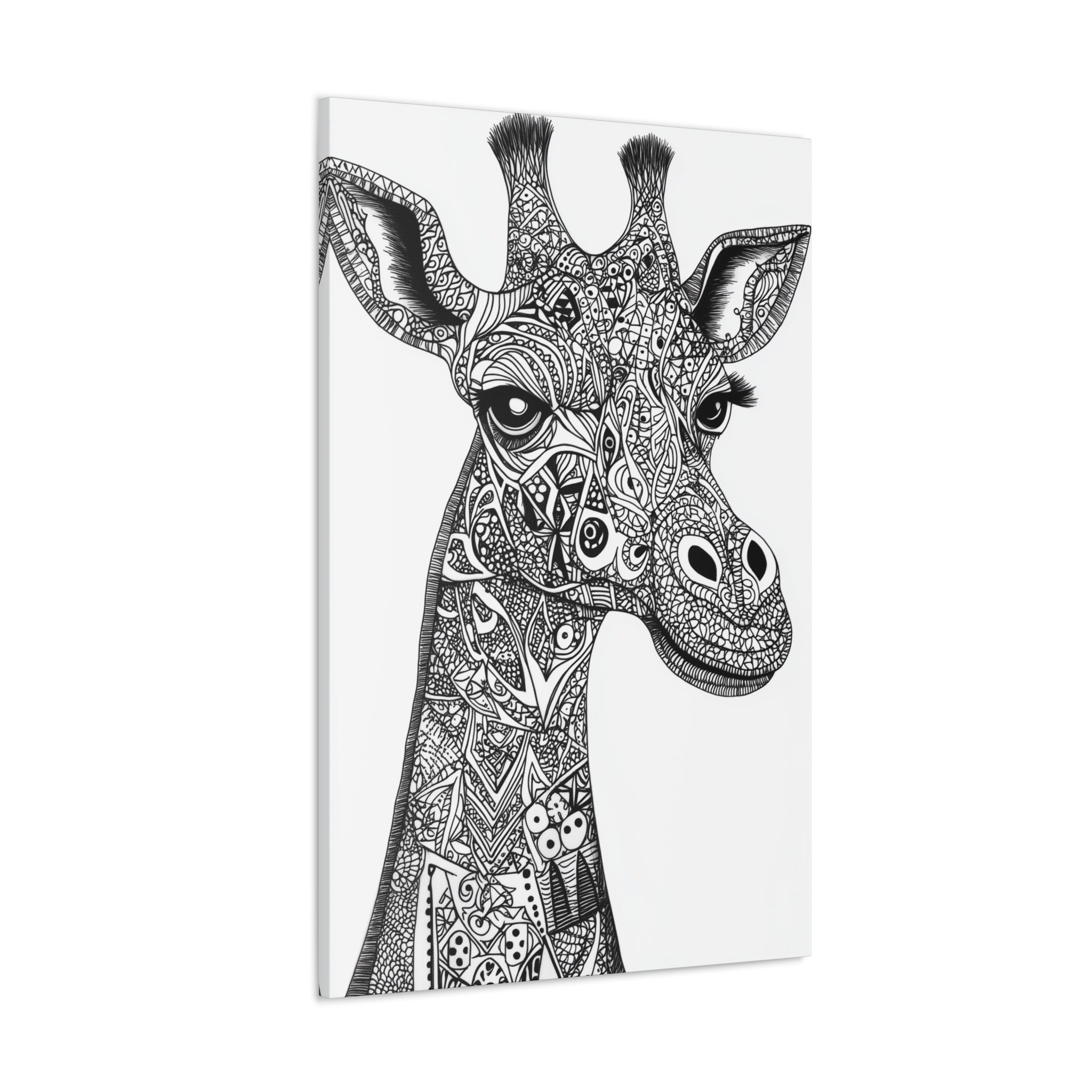 Zentangle Giraffe Canvas Wall Art - SynthFrame