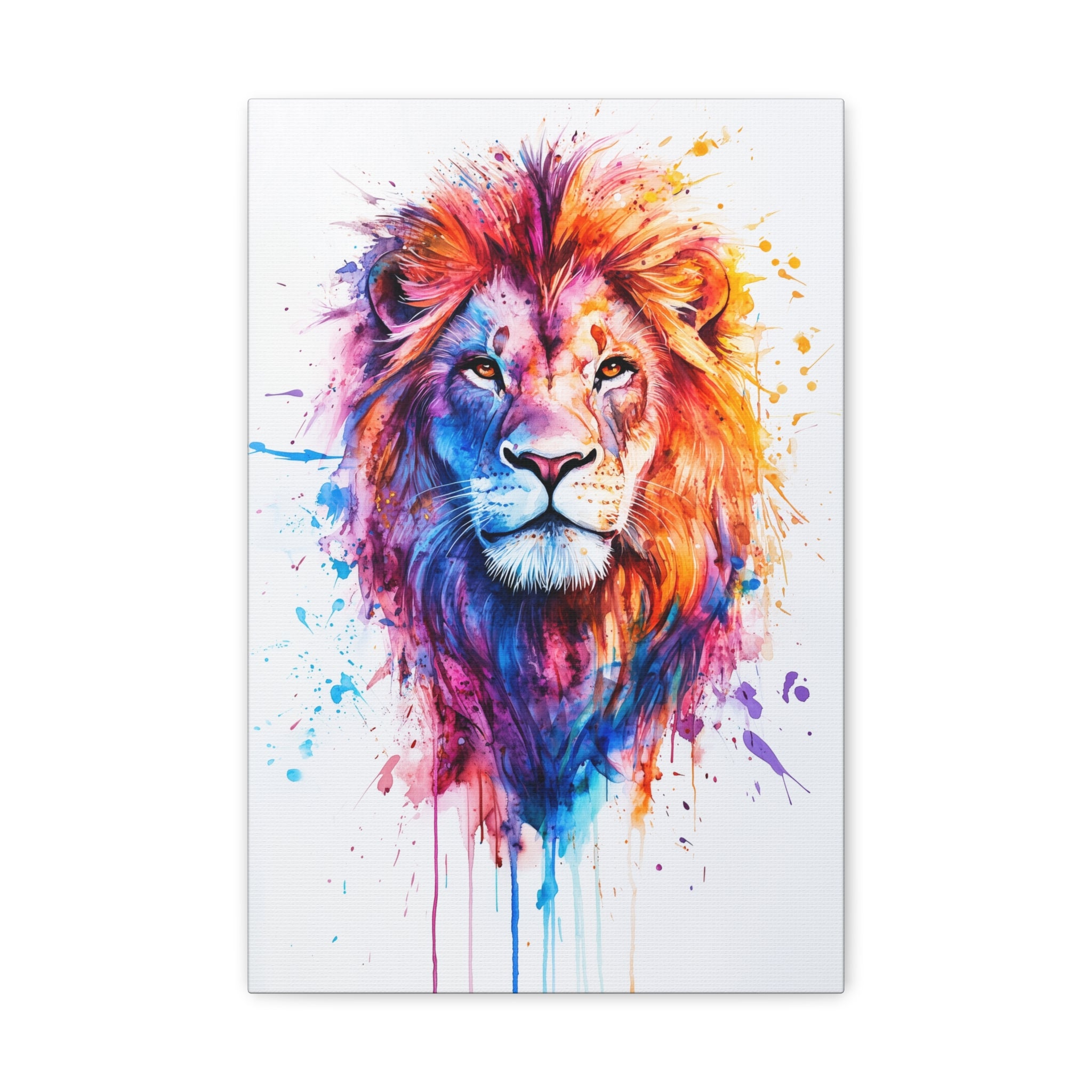 Watercolor Lion Canvas Wall Art - SynthFrame