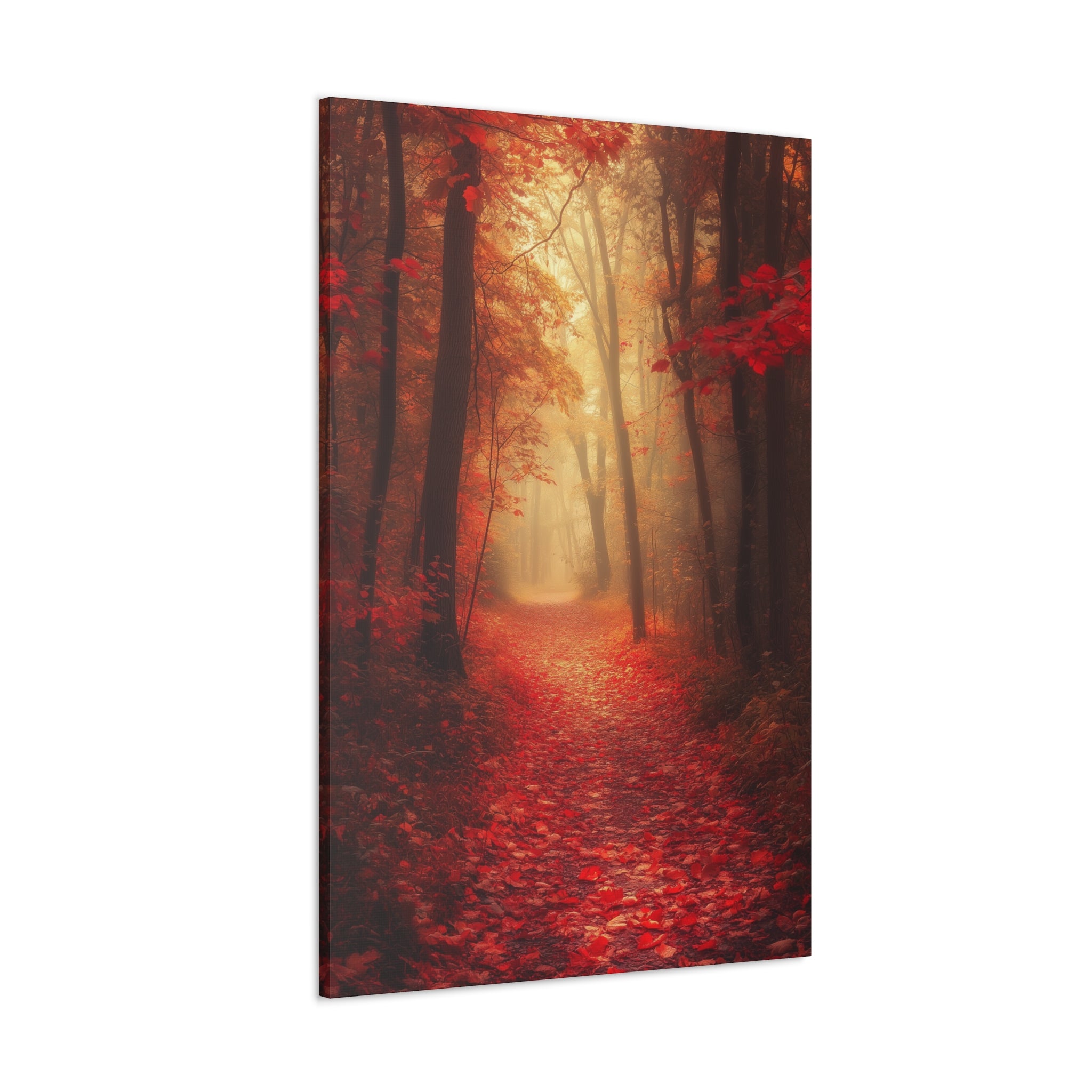 Autumn Forest Path Canvas Wall Art - SynthFrame