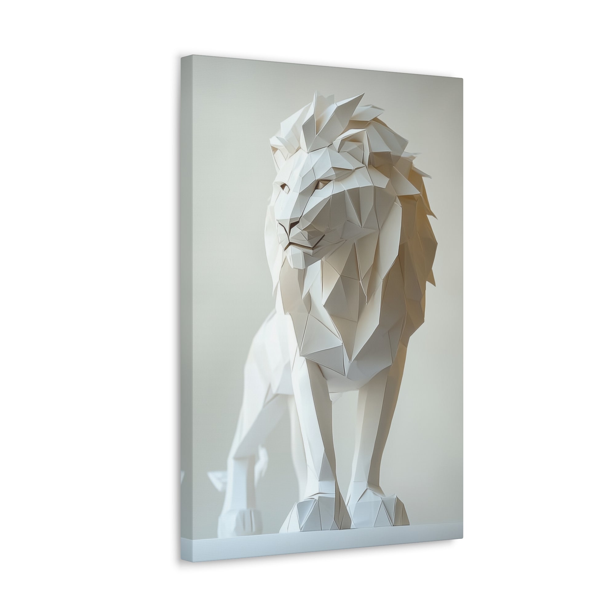 Folded Lion Canvas Wall Art - SynthFrame