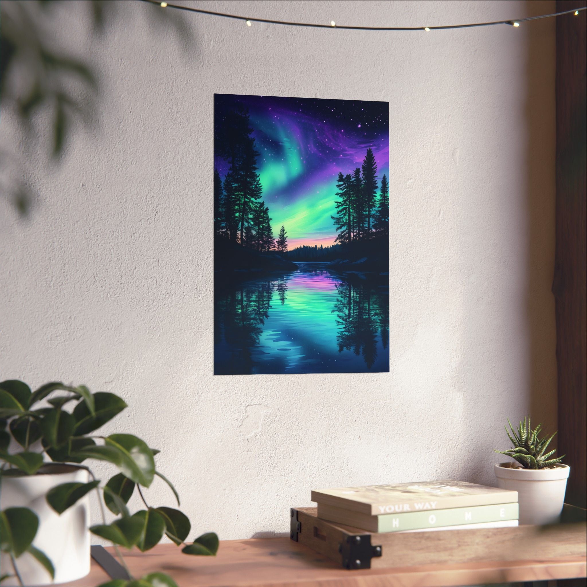 Northern Lights Wonder Poster Wall Art - SynthFrame