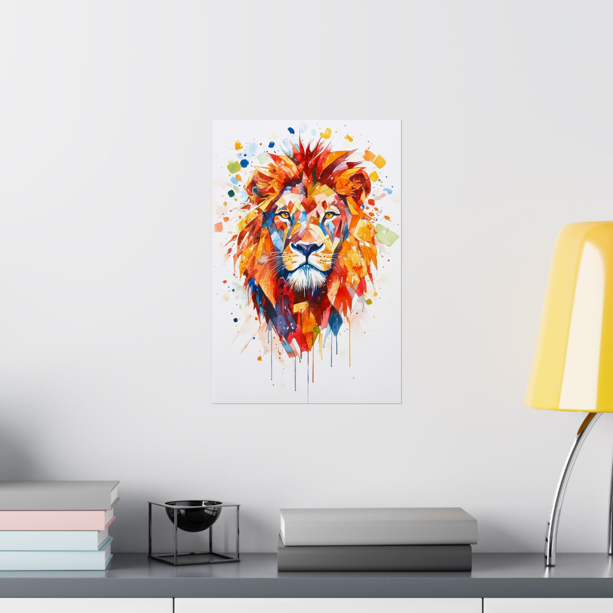 Watercolor Lion Poster