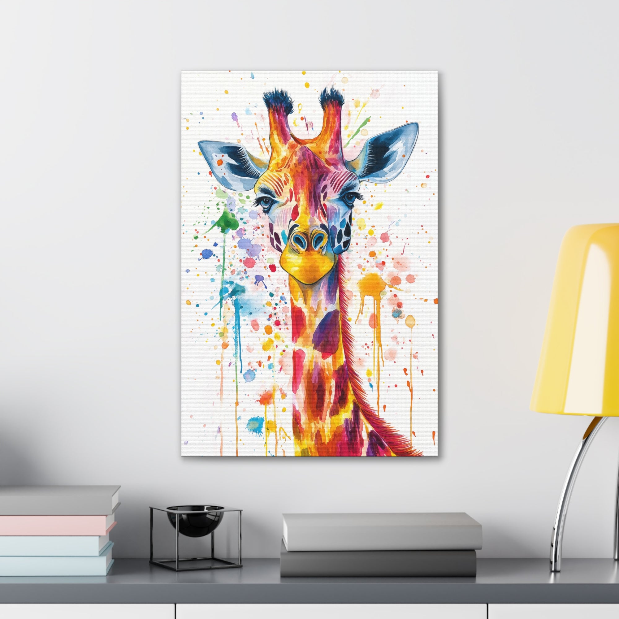 Watercolor Giraffe Canvas Wall Art - SynthFrame