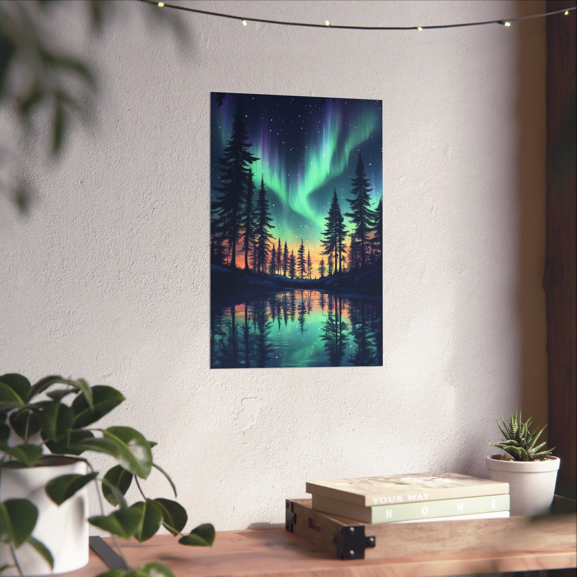 Northern Lights Wonder Poster Wall Art - SynthFrame