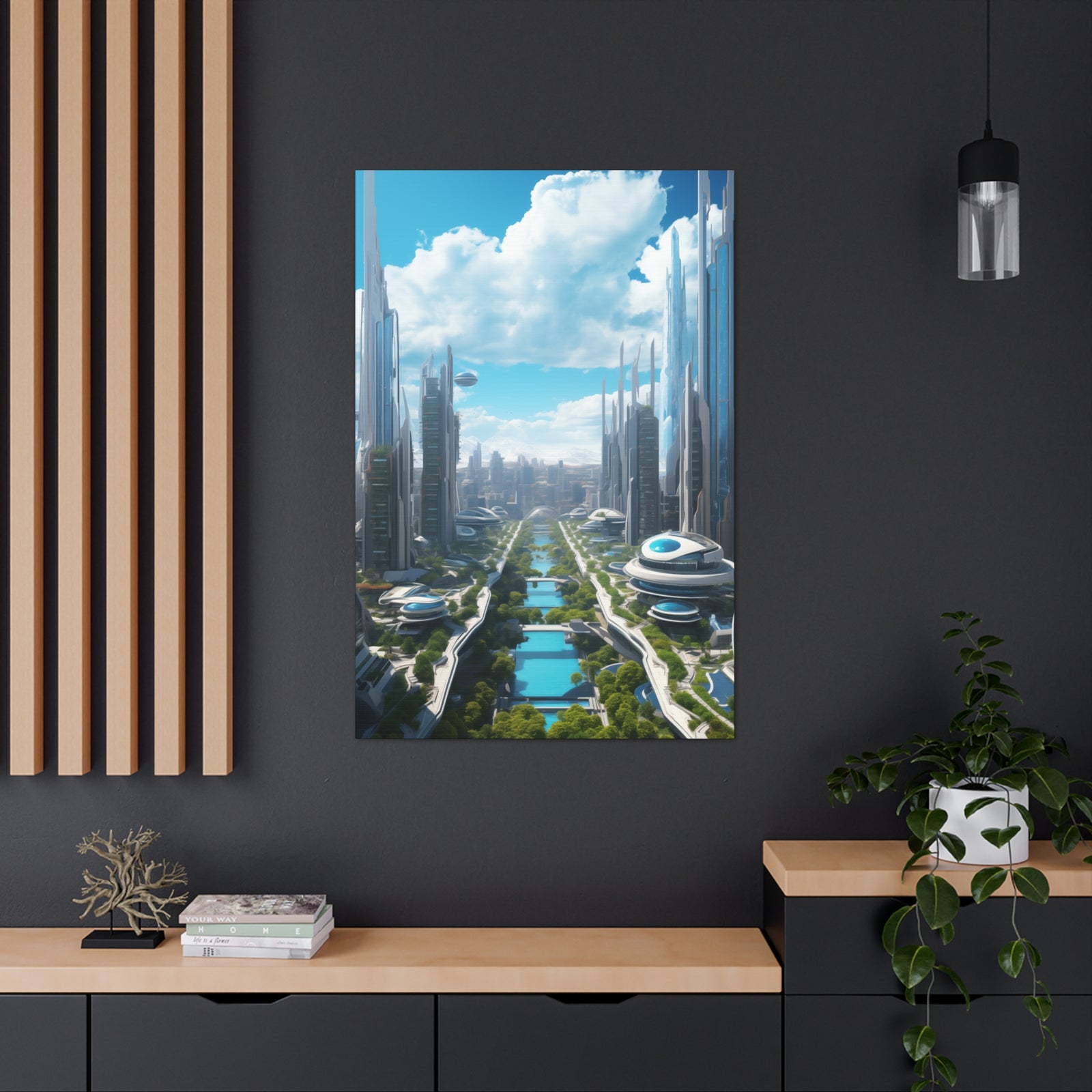 Futuristic Eco City 3 Canvas Wall Art - SynthFrame