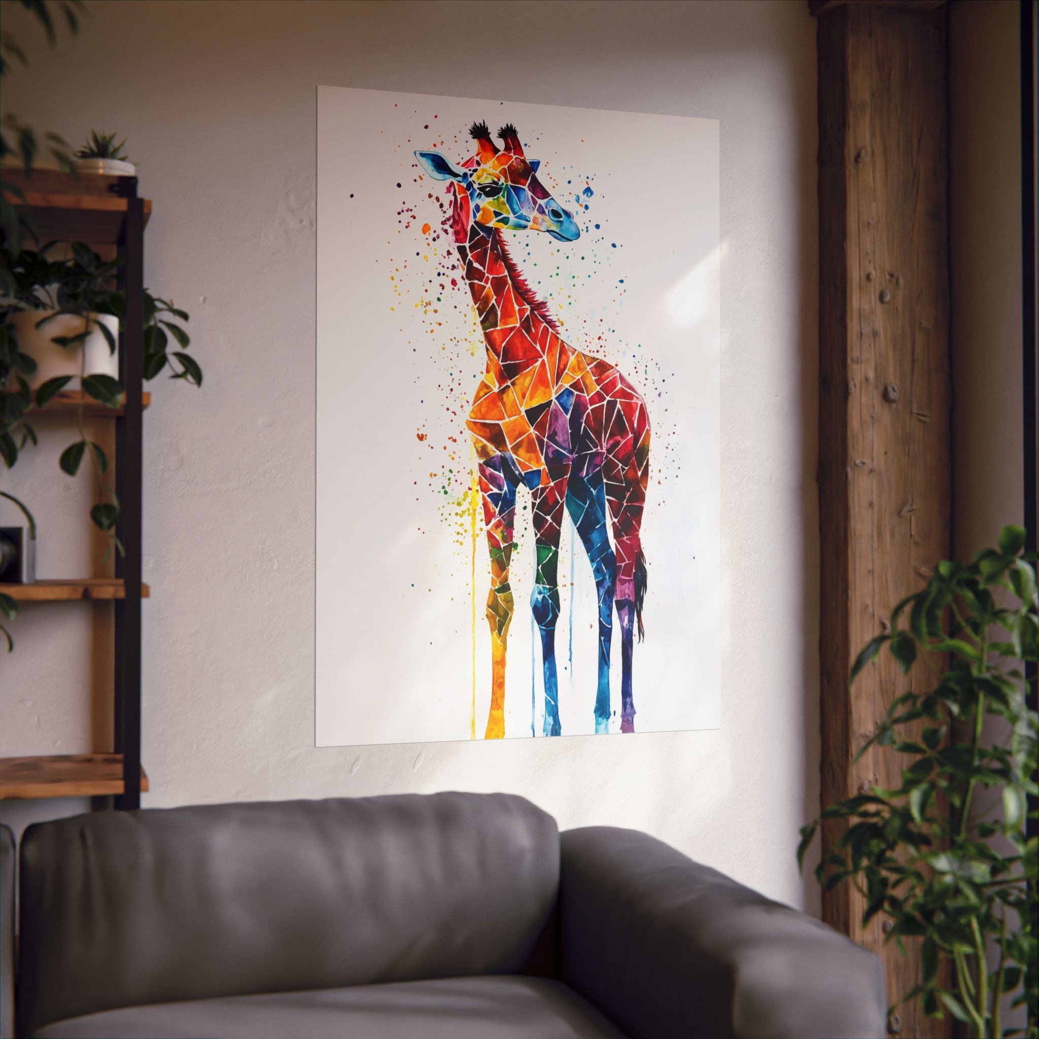 Watercolor Giraffe Poster