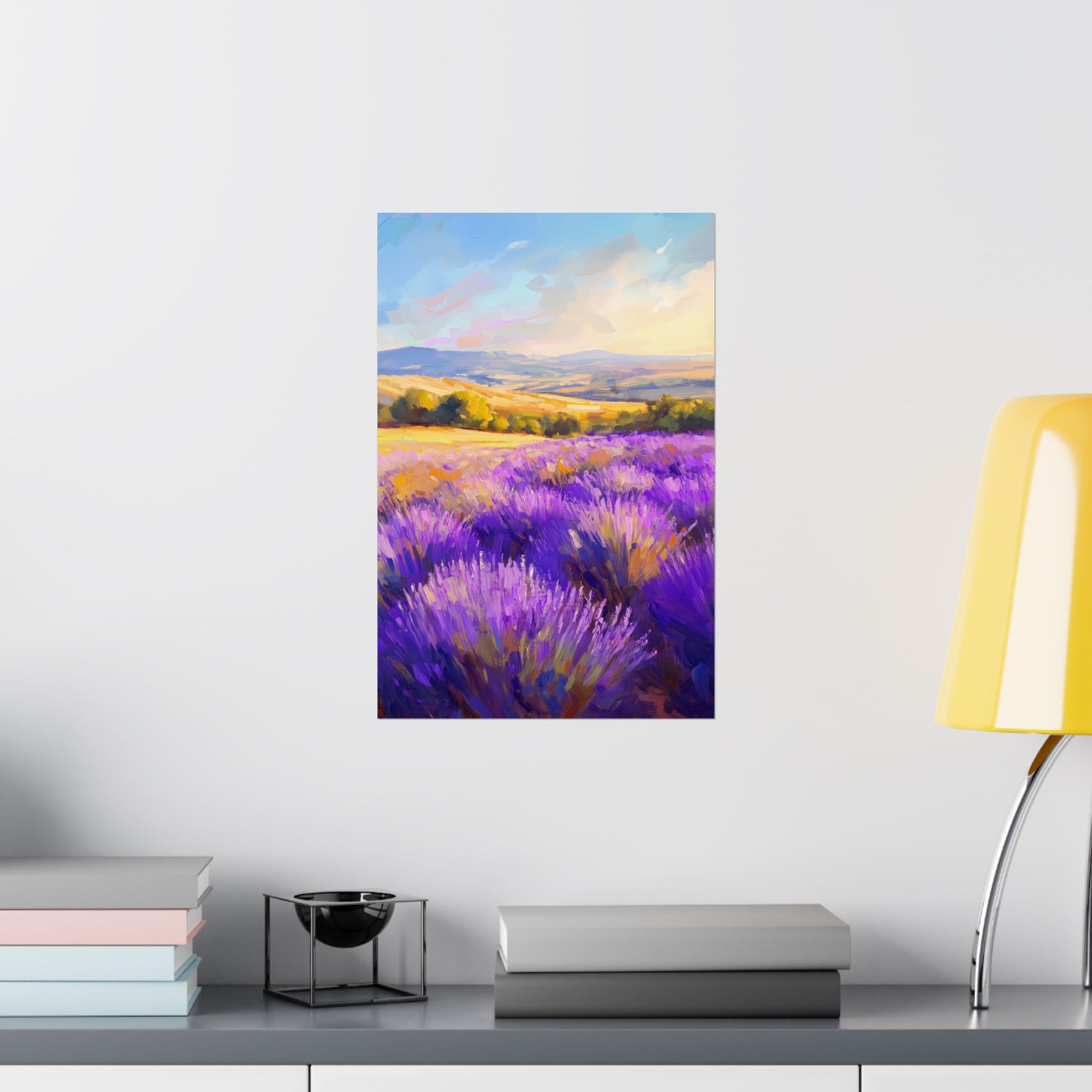 Impressionist Lavender Fields Poster Wall Art - SynthFrame