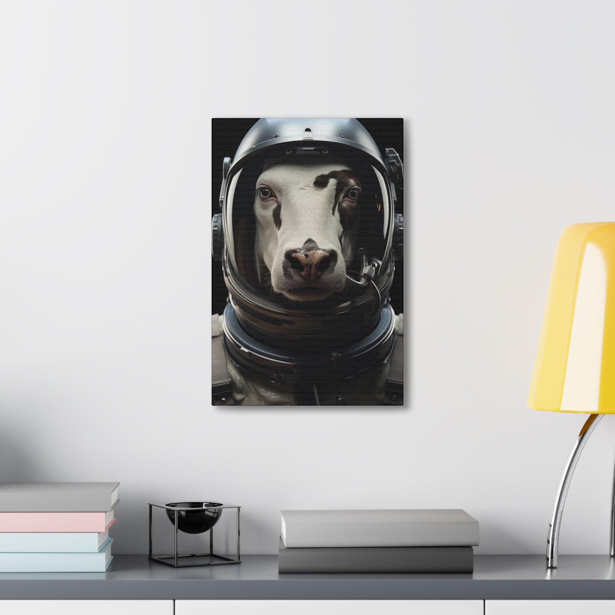 AstroCow 1 Canvas Wall Art - SynthFrame