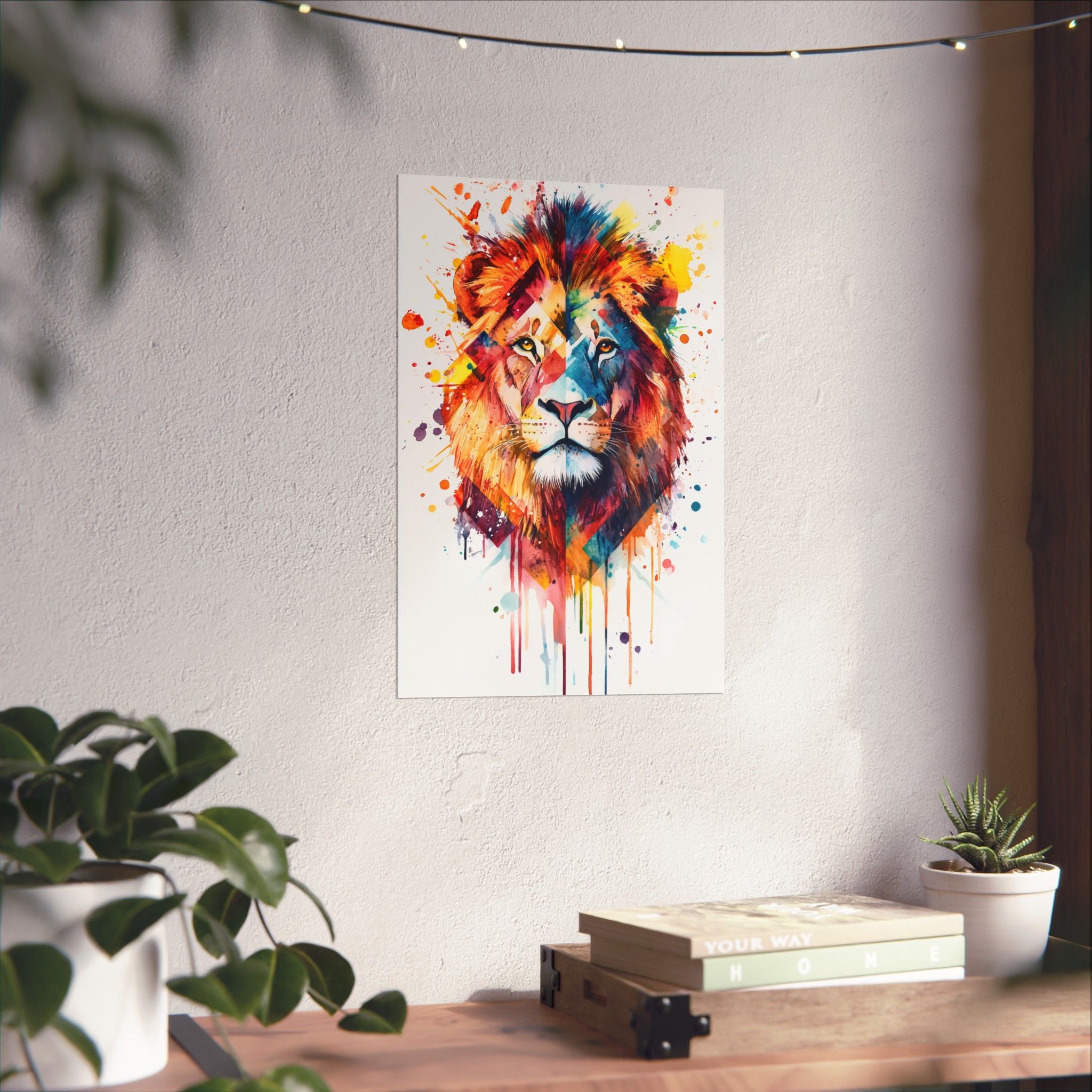 Watercolor Lion Poster