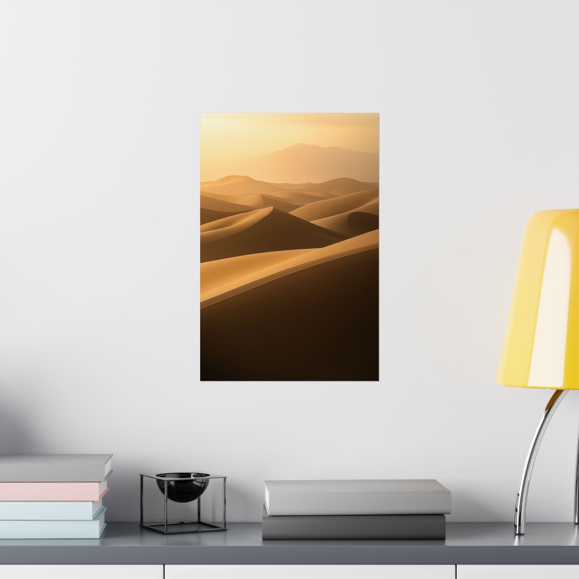 Minimalist Desert Dunes Poster Wall Art - SynthFrame