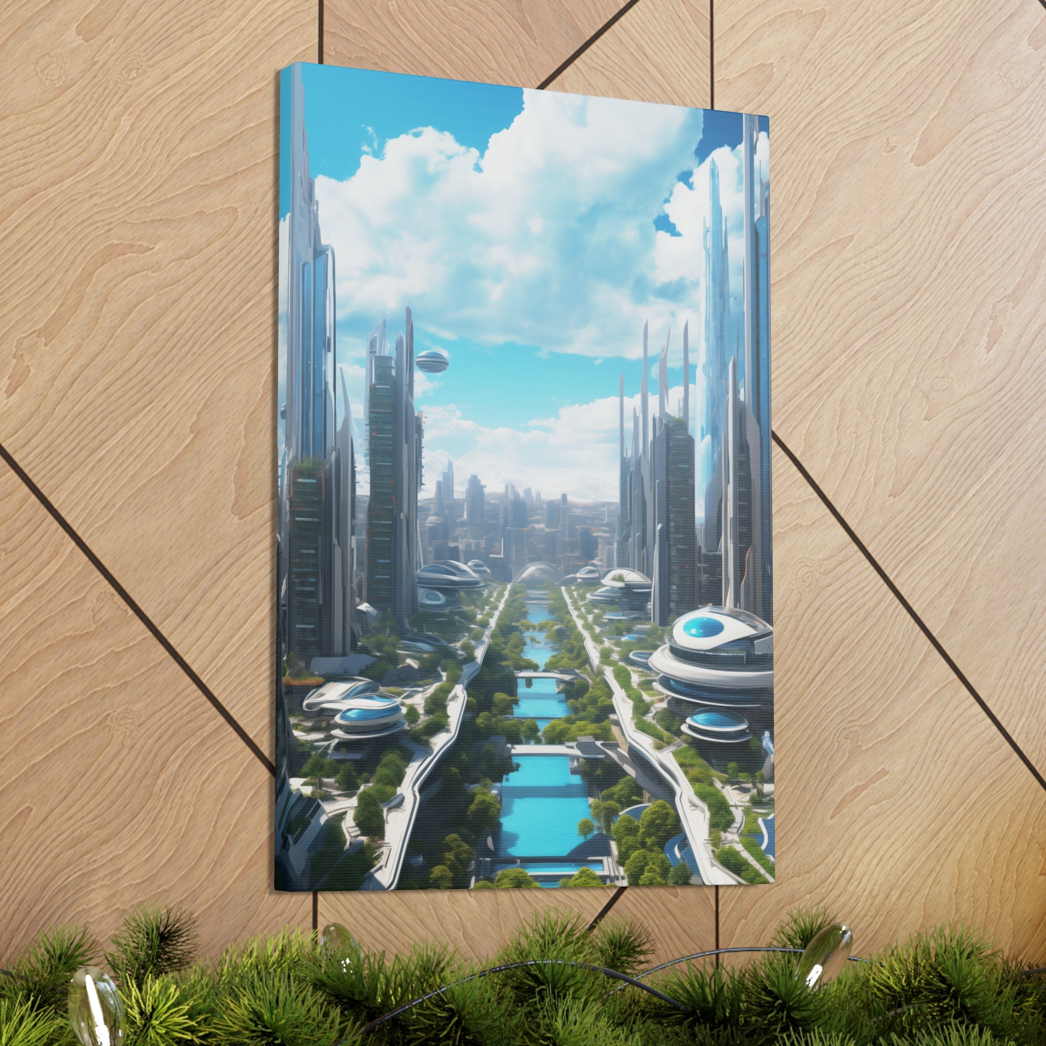 Futuristic Eco City 3 Canvas Wall Art - SynthFrame