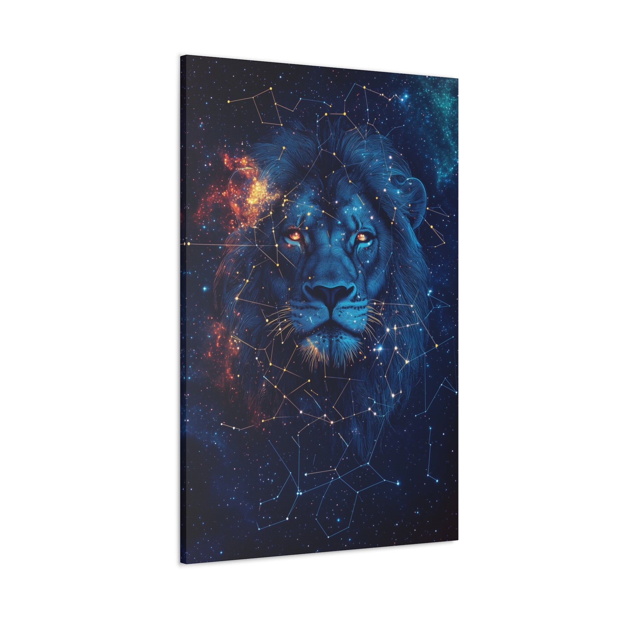 Constellation Lion Canvas Wall Art - SynthFrame