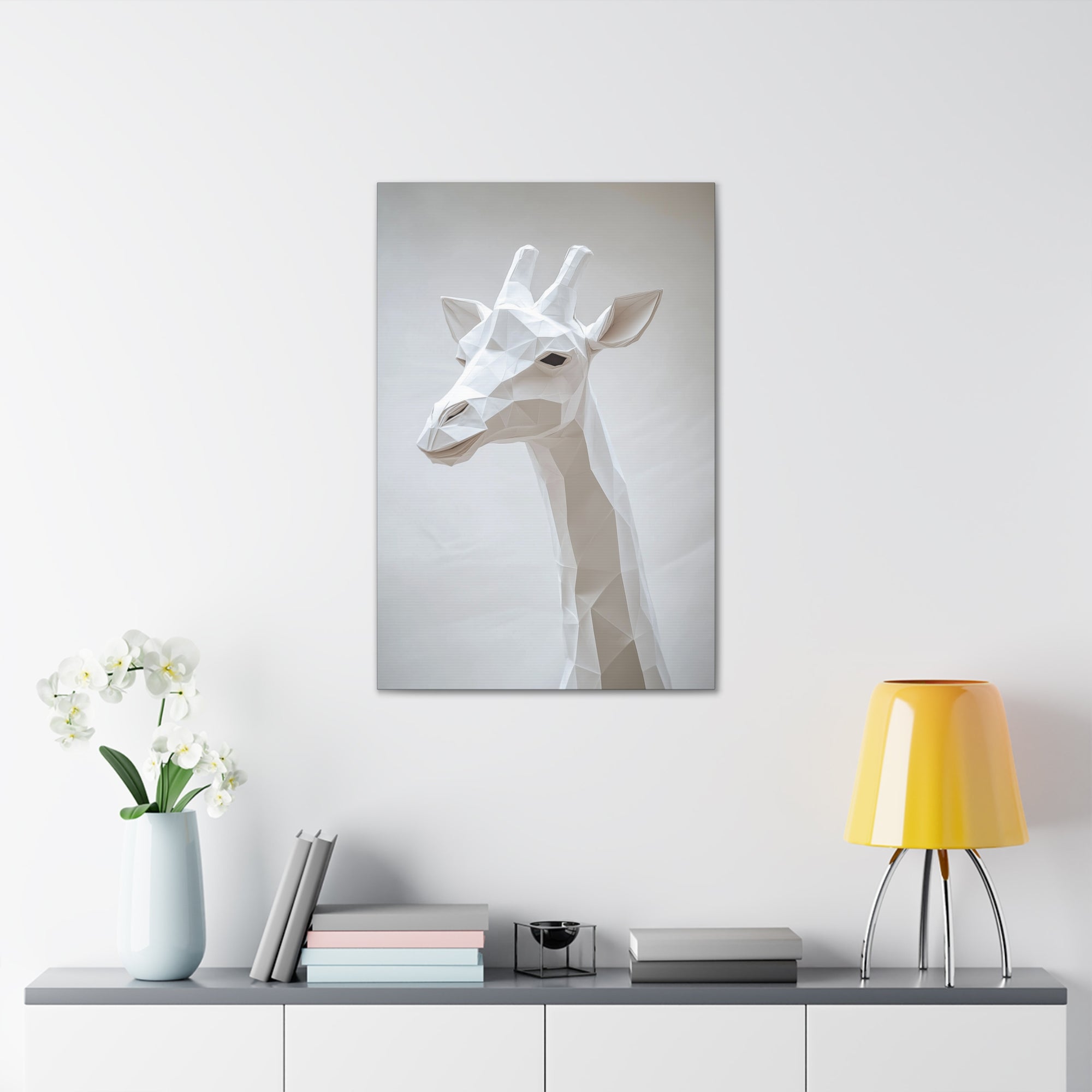 Folded Giraffe Canvas Wall Art - SynthFrame