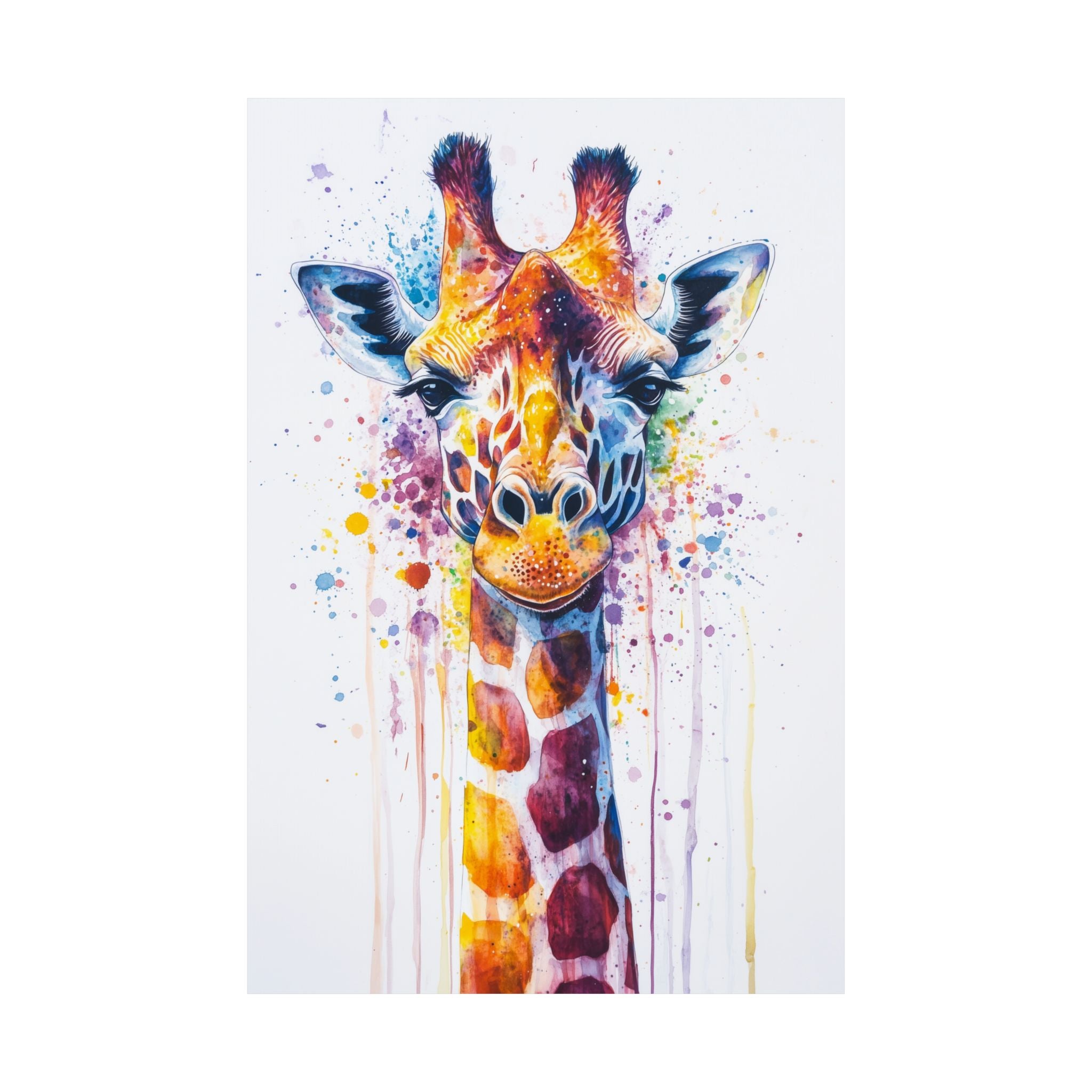 Watercolor Giraffe Poster