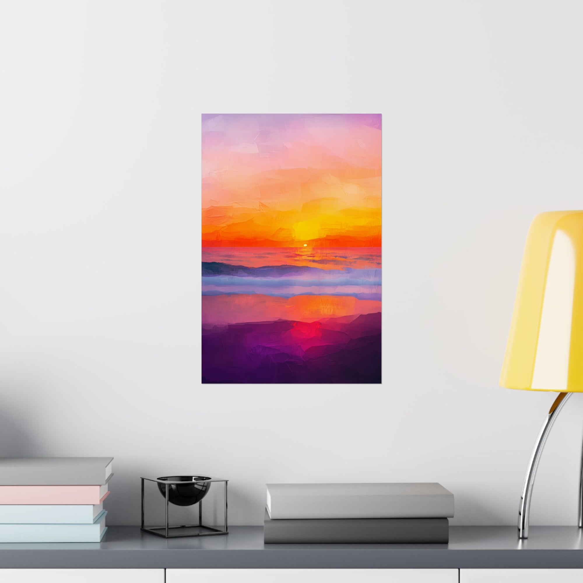 Abstract Coastal Sunset Poster Wall Art - SynthFrame