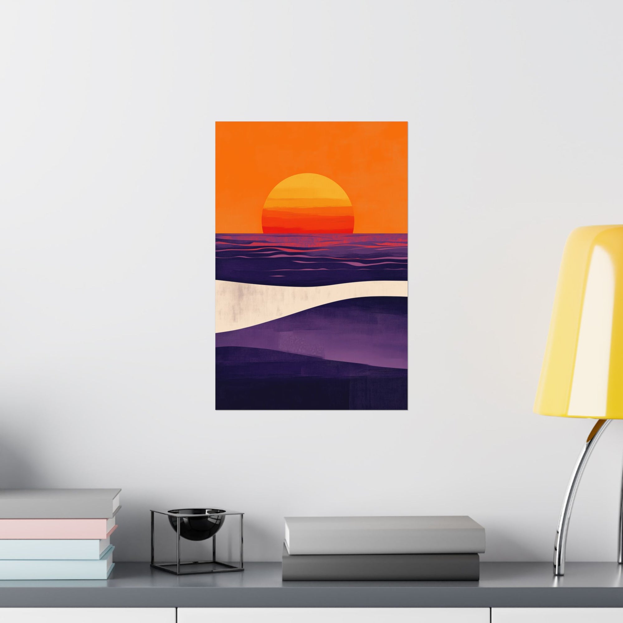 Abstract Coastal Sunset Poster Wall Art - SynthFrame