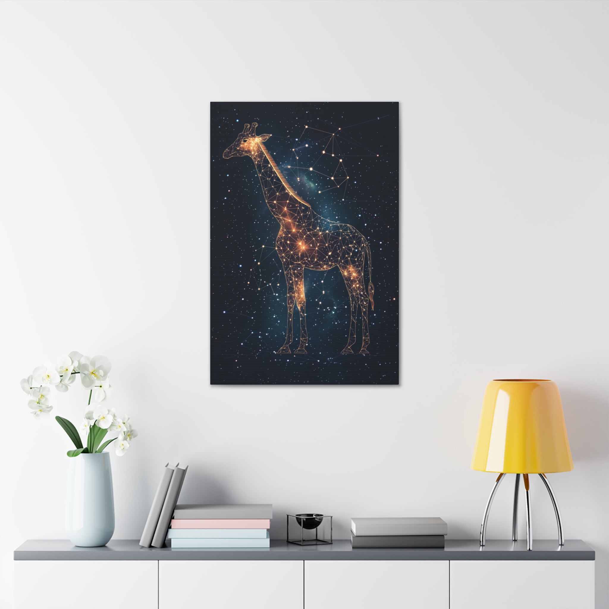 Constellation Giraffe Canvas Wall Art - SynthFrame