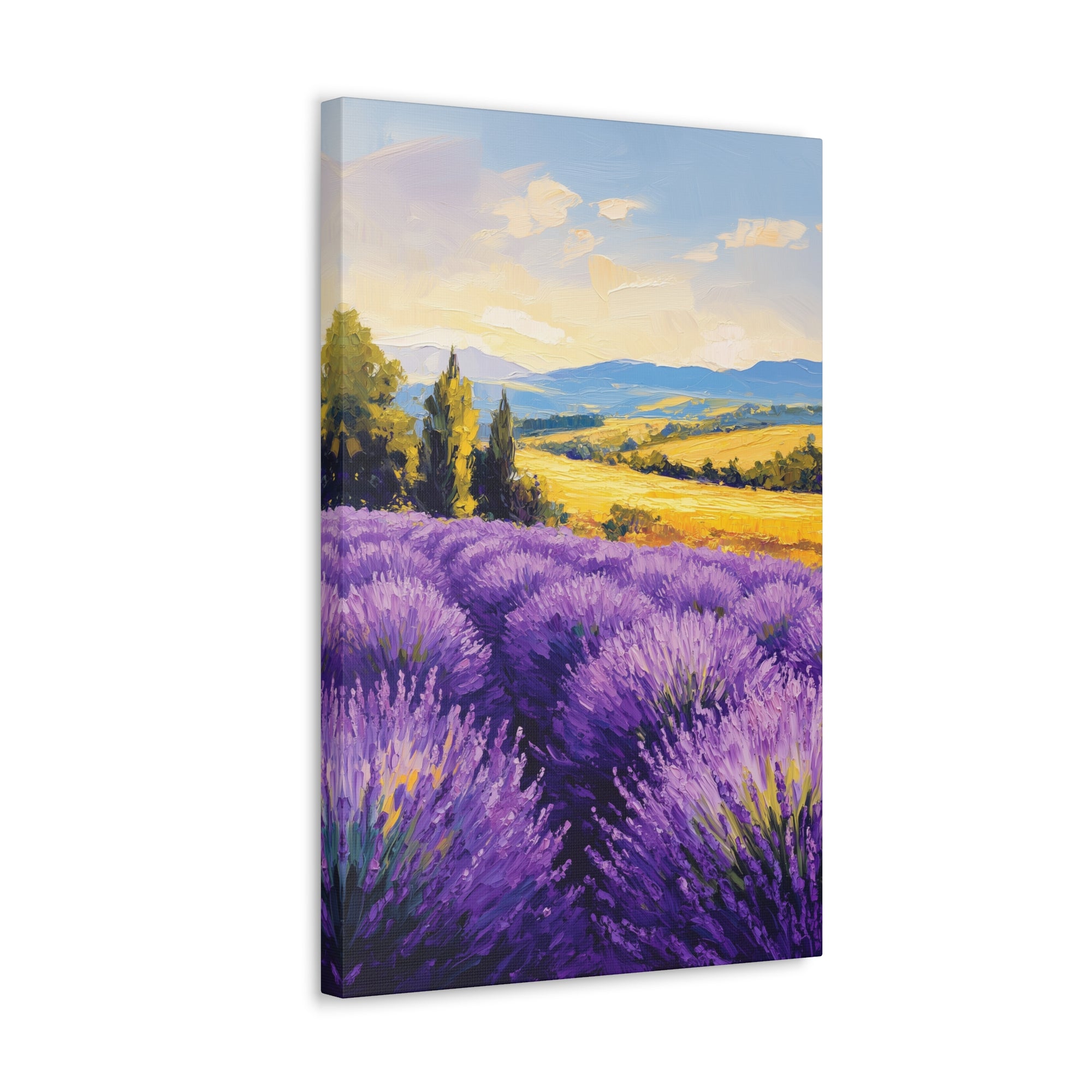 Impressionist Lavender Fields Canvas Wall Art - SynthFrame