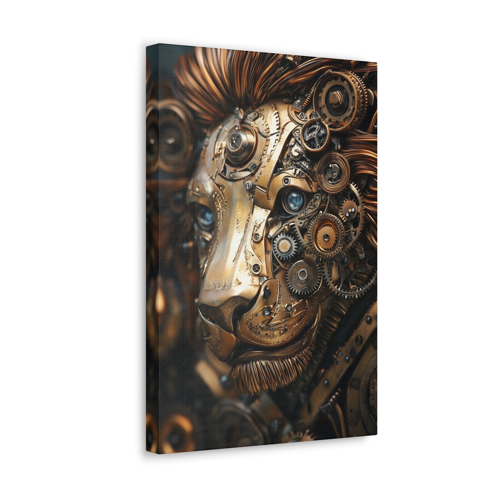 Steampunk Lion Canvas Wall Art - SynthFrame