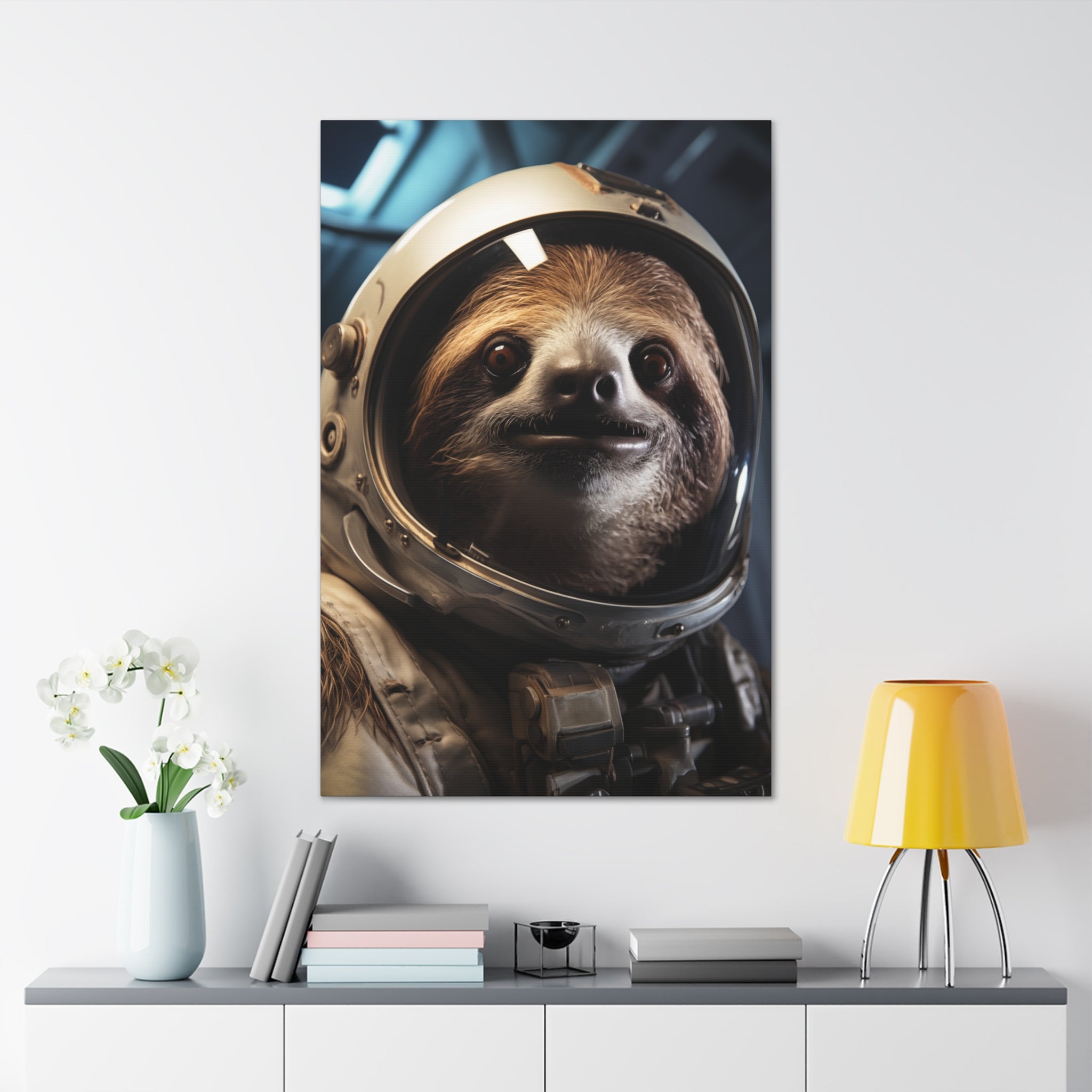 AstroSloth 1 Canvas Wall Art - SynthFrame