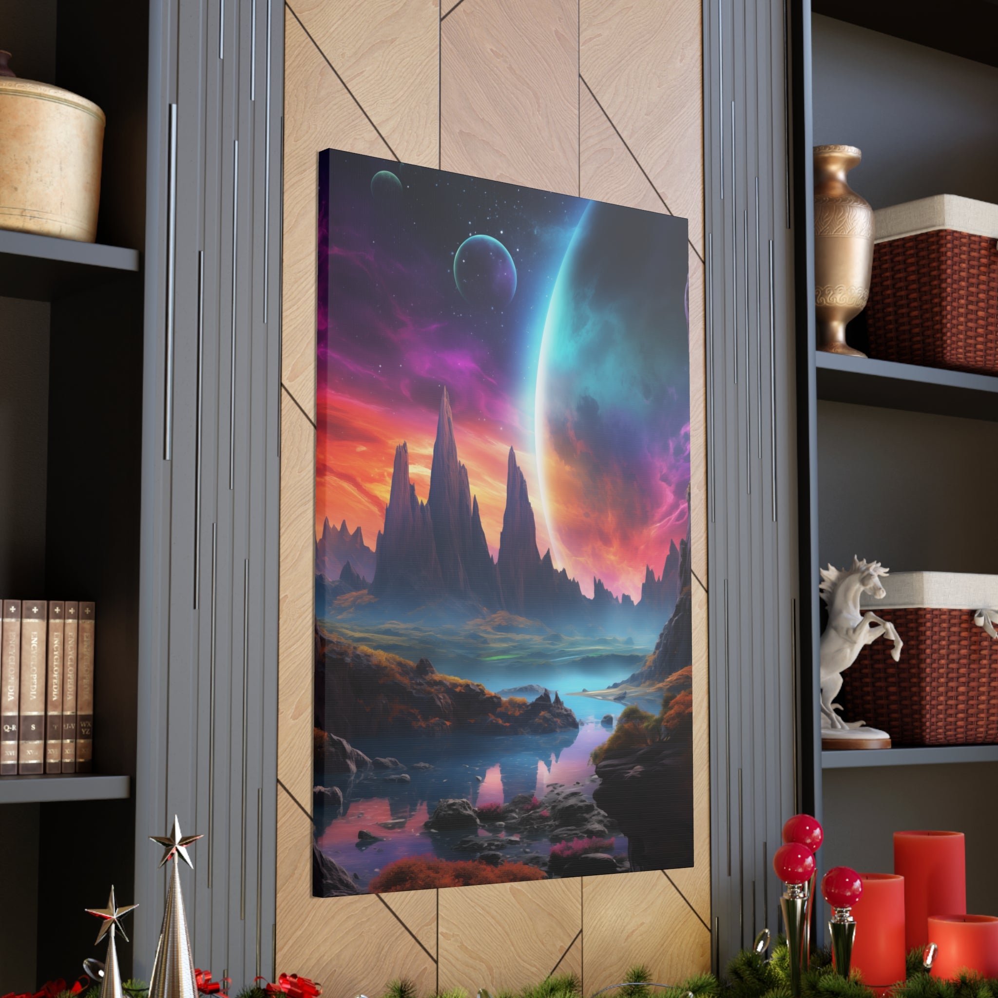 Vibrant Alien Planet 1 Canvas Wall Art - SynthFrame