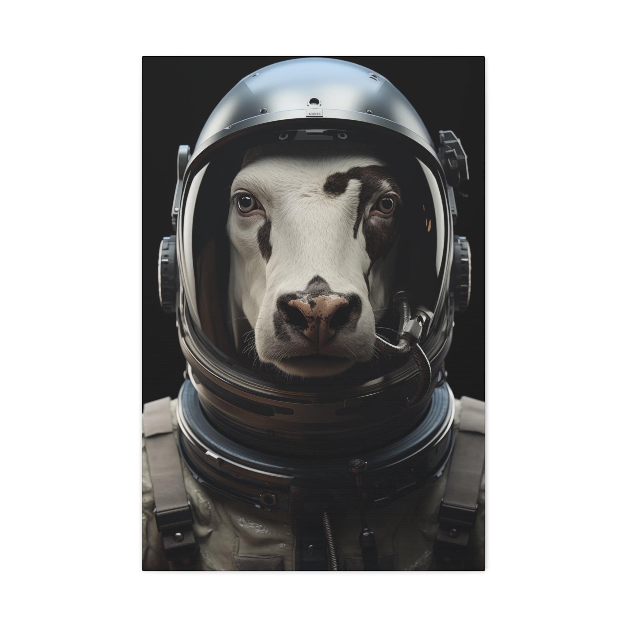 AstroCow 1 Canvas Wall Art - SynthFrame