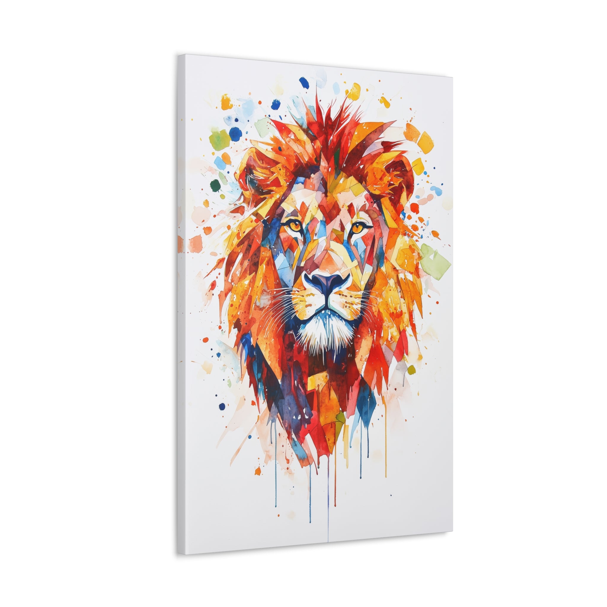 Watercolor Lion Canvas Wall Art - SynthFrame